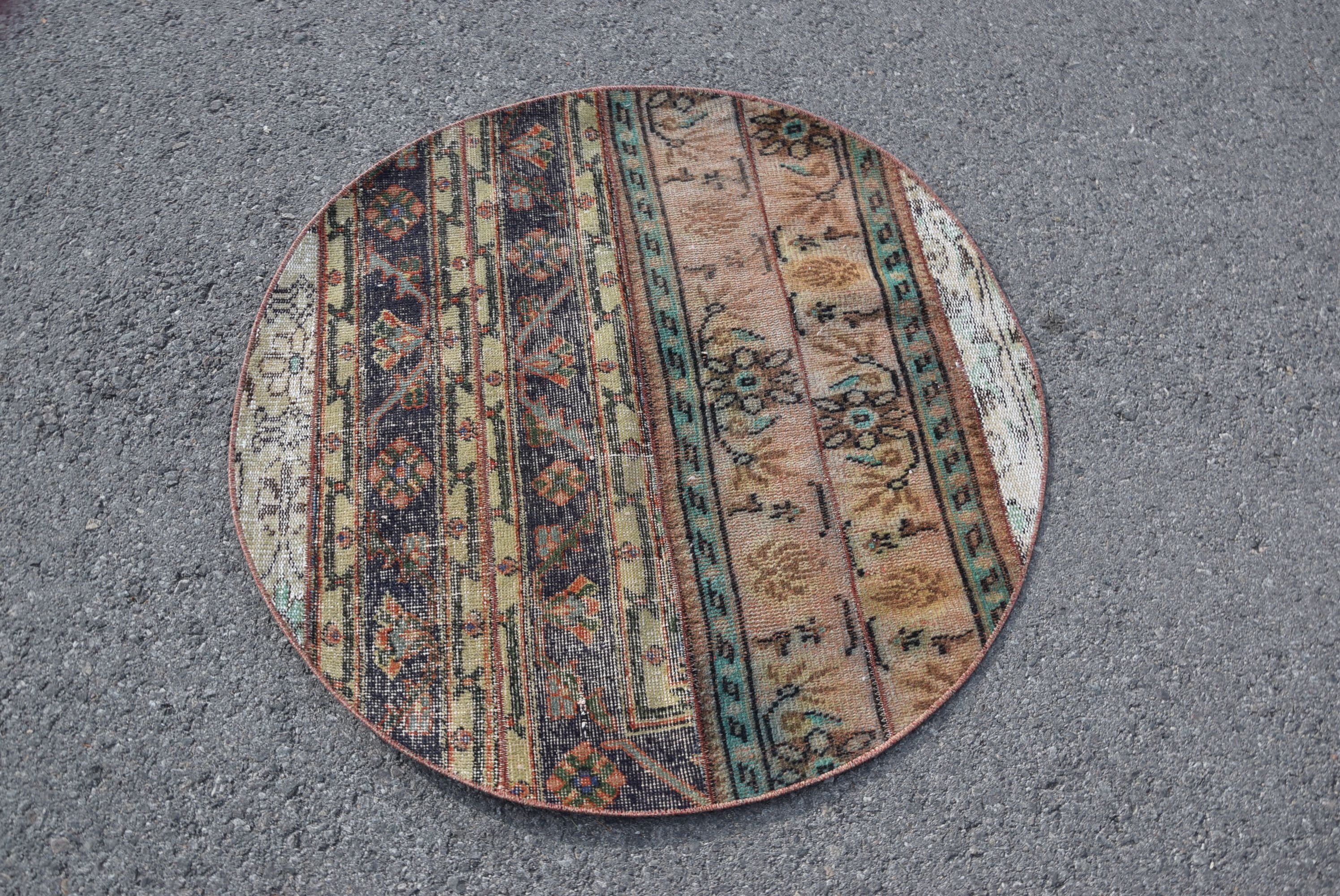 Giriş Halısı, Mutfak Halısı, Mavi Oushak Halıları, Oushak Halısı, Türk Halısı, 3,1x3,1 ft Küçük Halı, Vintage Halılar, Anadolu Halısı, Çocuk Odası Halıları