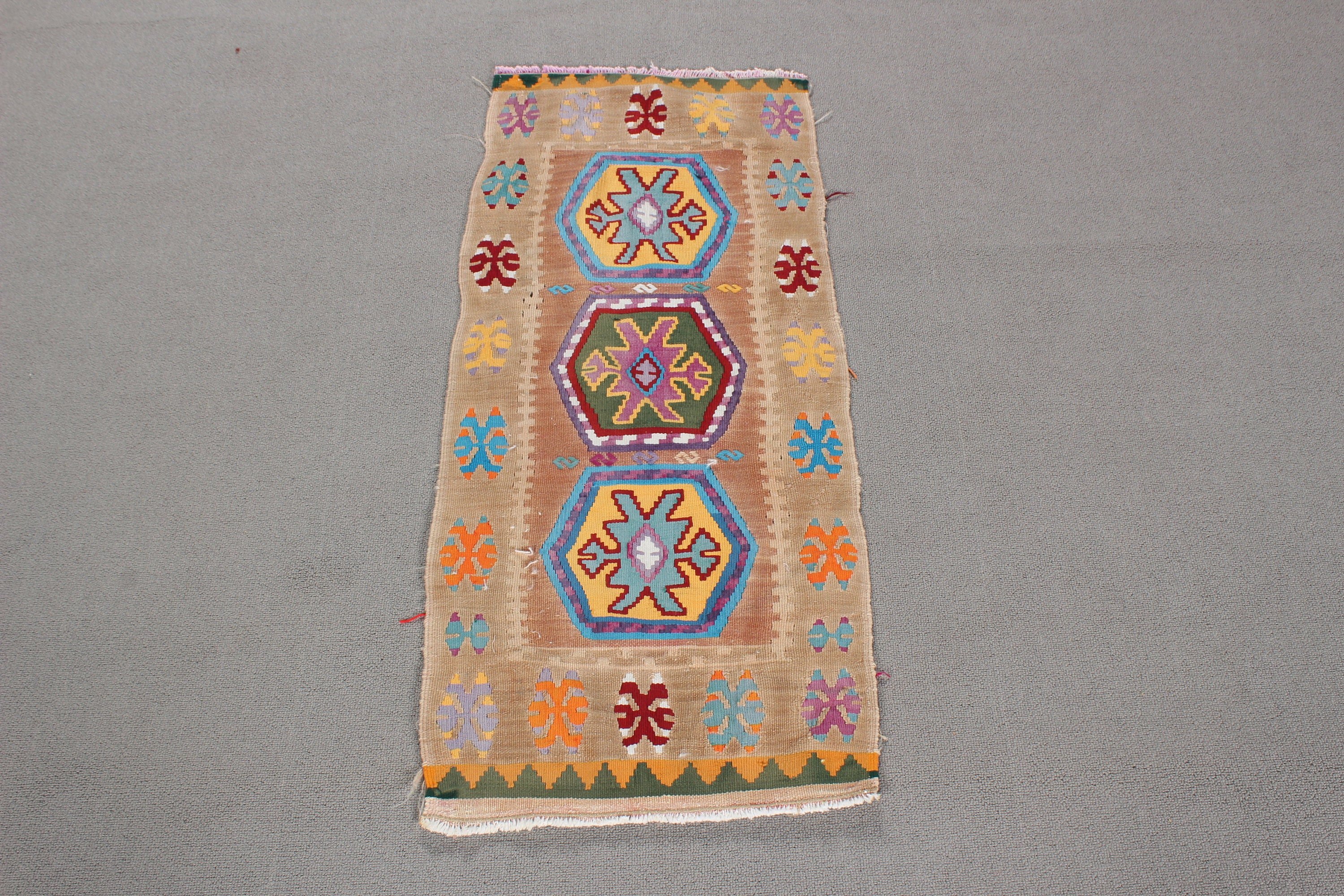 Türk Halısı, Vintage Halılar, Banyo Halıları, Mavi Lüks Halılar, Yün Halılar, Mutfak Halısı, Banyo Halısı, Kabile Halıları, 1.4x3.3 ft Küçük Halı, Kilim