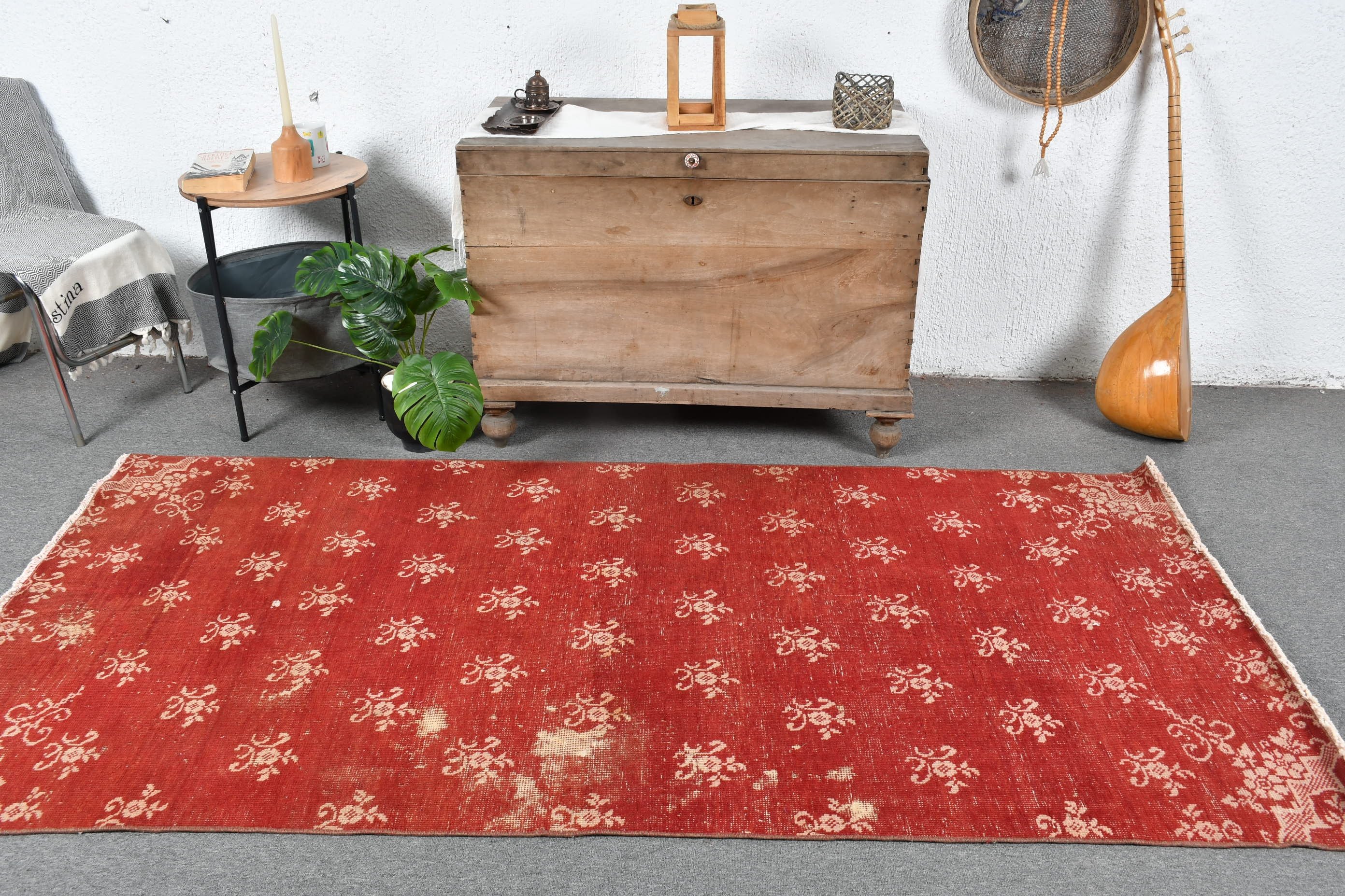 Red Home Decor Rugs, Vintage Rugs, Home Decor Rugs, Bedroom Rugs, 3.9x7.8 ft Area Rug, Living Room Rugs, Turkish Rugs, Antique Rugs
