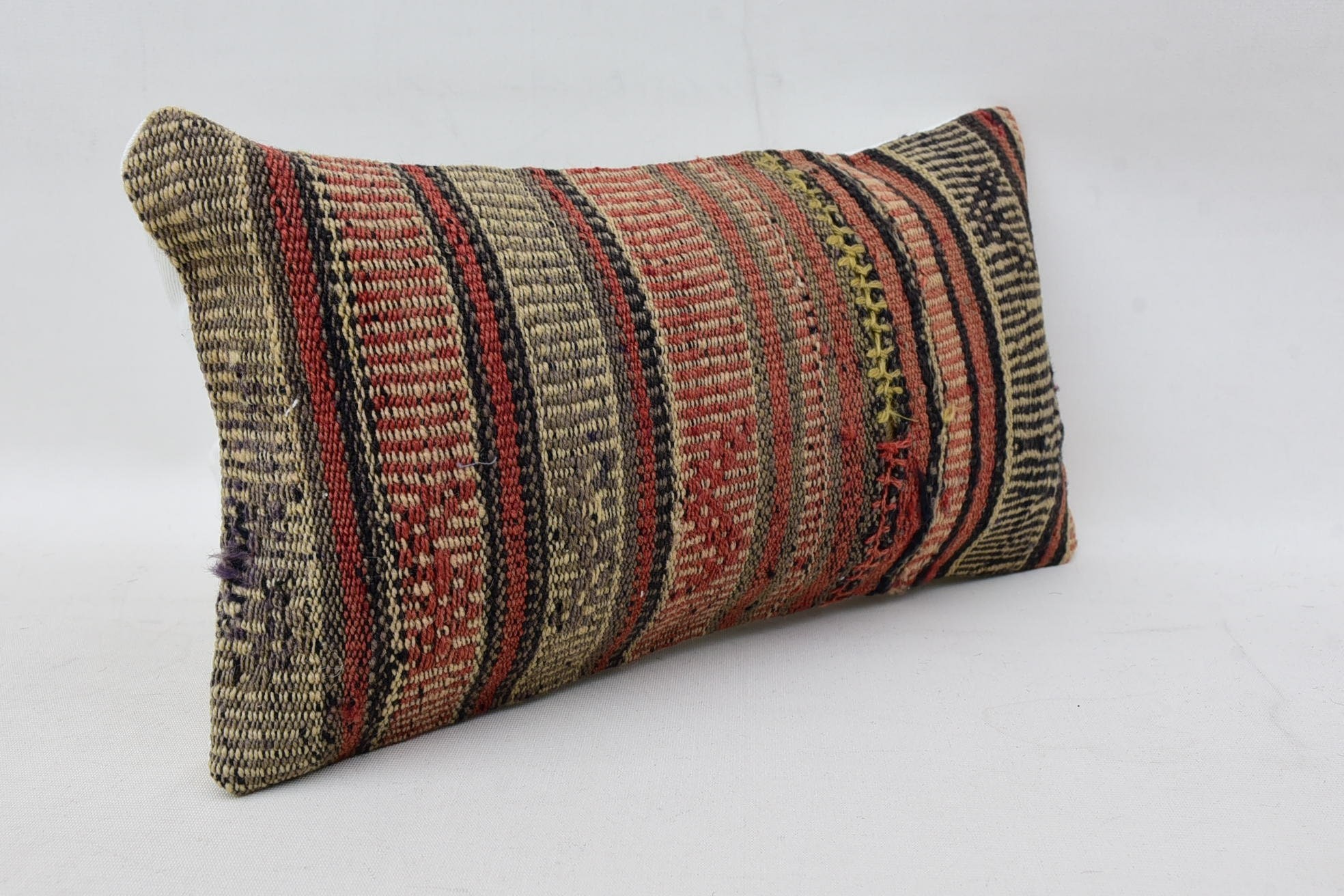 Anadolu Yastığı, Kilim Yastık Kılıfı, Koltuk Yastığı, Kilim Kilim Yastık Kılıfı, Kilim Minder Sham, 8"x16" Kırmızı Yastık Kılıfı