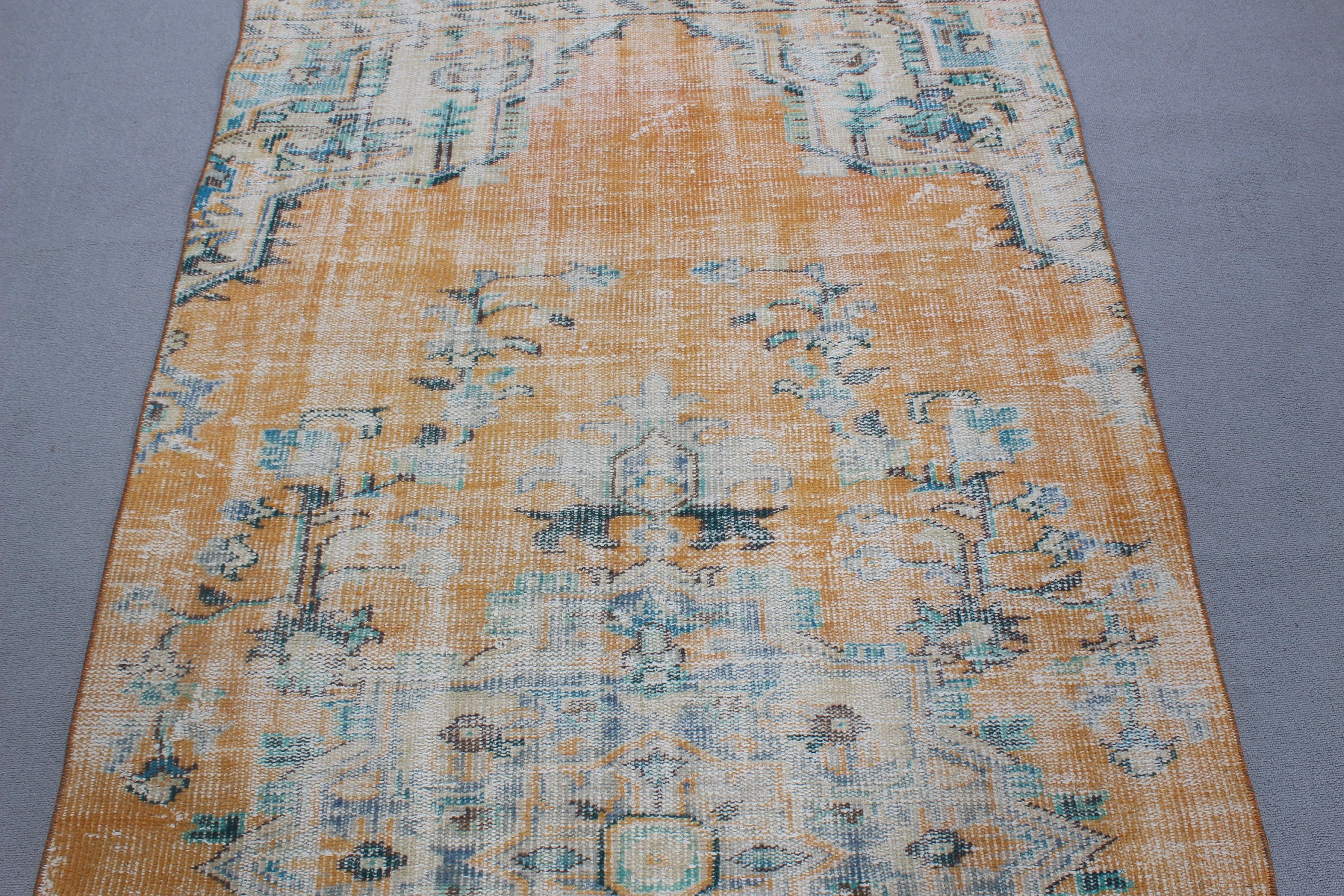 Floor Rug, Indoor Rug, Luxury Rug, Handwoven Rugs, Orange Neutral Rug, Turkish Rug, Rugs for Nursery, 3.9x8.5 ft Area Rugs, Vintage Rugs