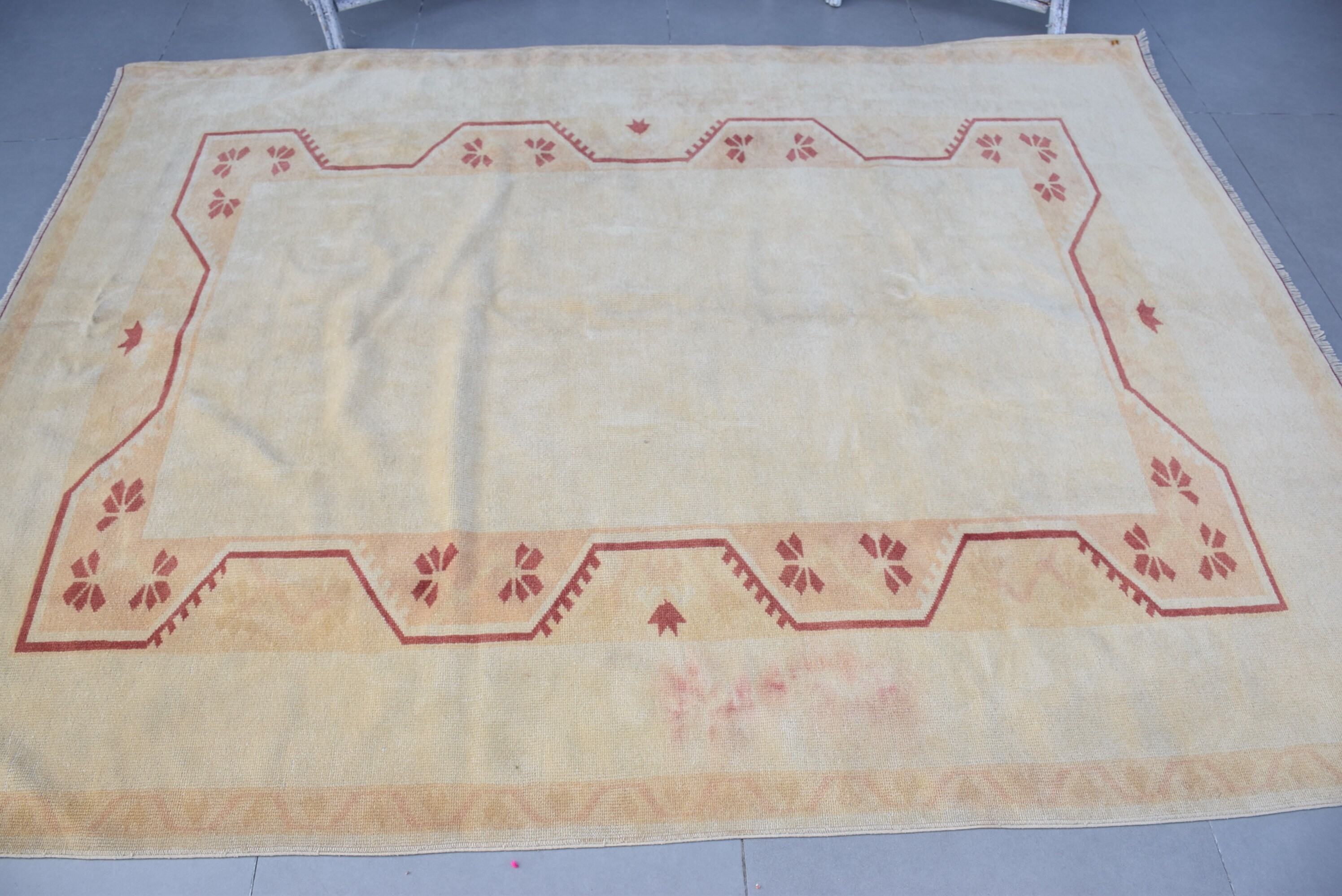 Living Room Rug, Vintage Rugs, Pale Rug, Turkish Rug, 5.9x7.9 ft Large Rug, Yellow Cool Rug, Antique Rug, Old Rug, Salon Rug, Oriental Rugs
