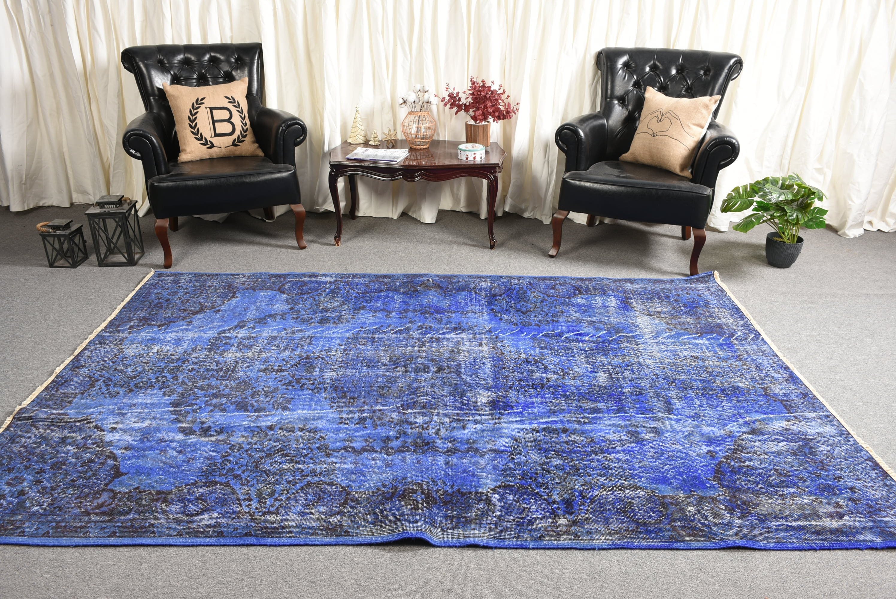 Cool Rug, Turkish Rug, Vintage Rug, Floor Rug, Blue Bedroom Rugs, 5.7x8.9 ft Large Rugs, Salon Rugs, Rugs for Bedroom, Dining Room Rugs