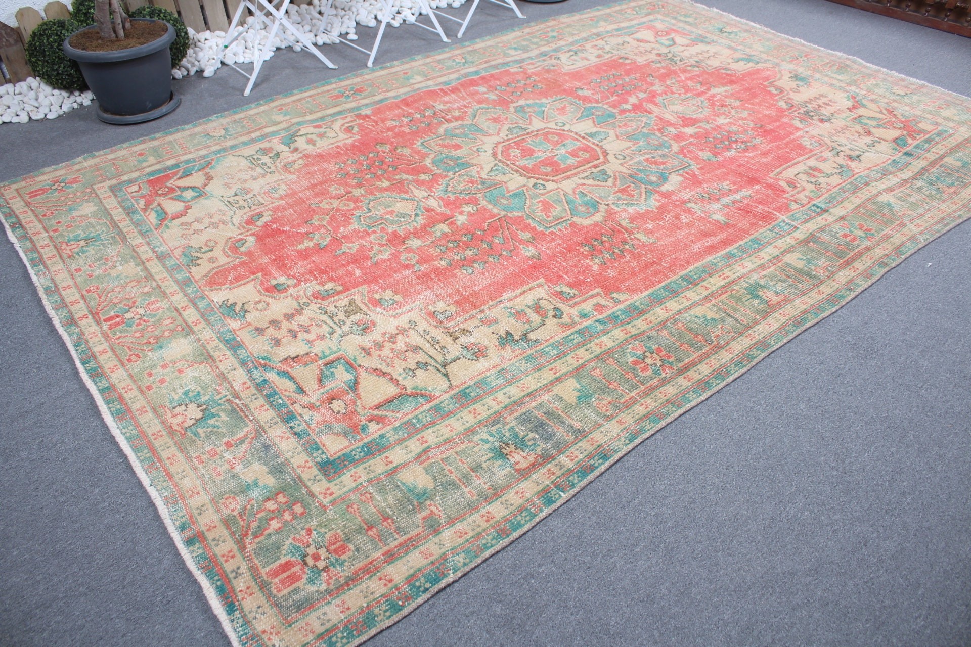 Salon Rug, Aesthetic Rug, Red Kitchen Rug, Vintage Rugs, Saloon Rug, 7.2x11.1 ft Oversize Rugs, Turkish Rug, Wool Rug