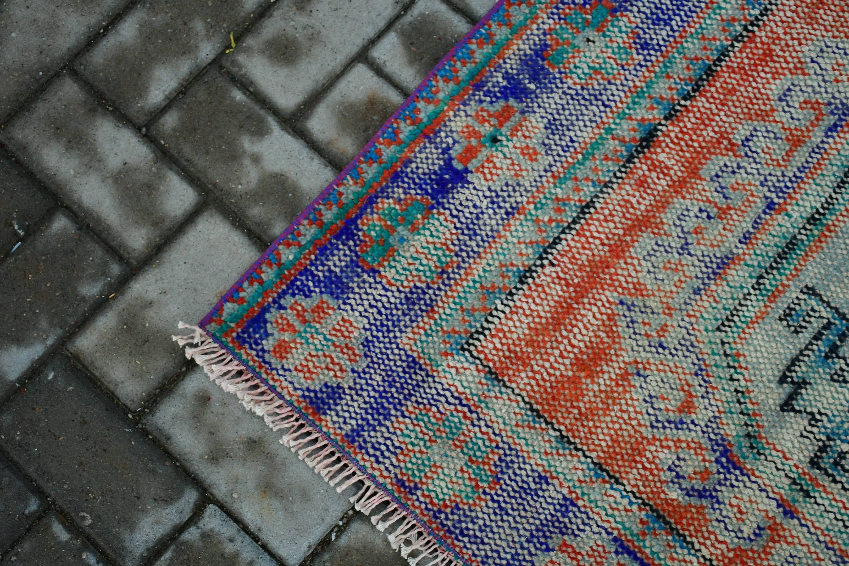 Turkish Rugs, Stair Rug, Vintage Rug, Home Decor Rug, Floor Rug, Rugs for Runner, Orange  4x11.5 ft Runner Rug, Oushak Rug