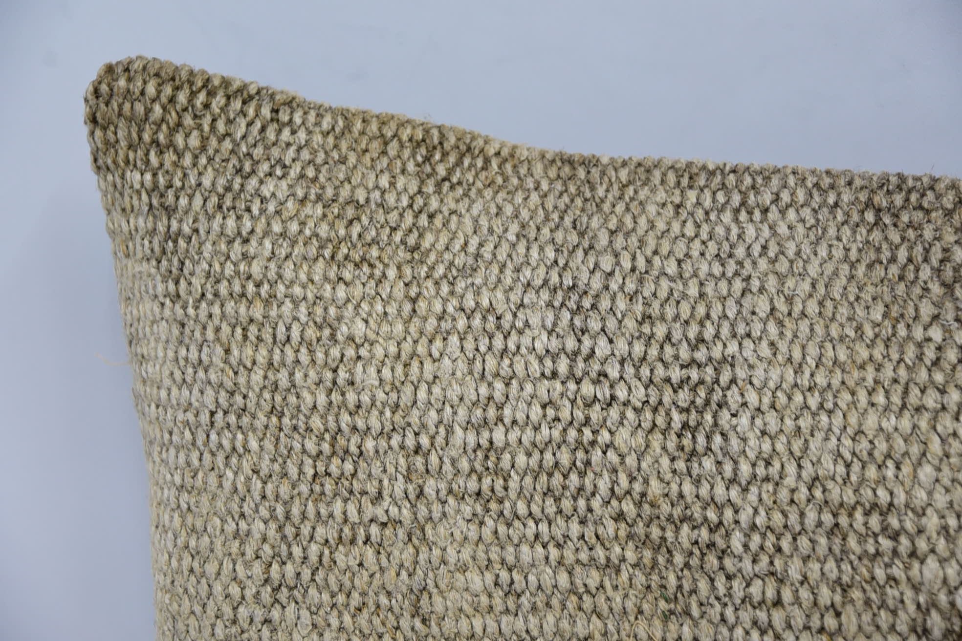 Crochet Pattern Cushion Case, Kilim Cushion Sham, Oriental Pillow, Boho Pillow, 16"x24" Beige Pillow, Ethnical Kilim Rug Pillow