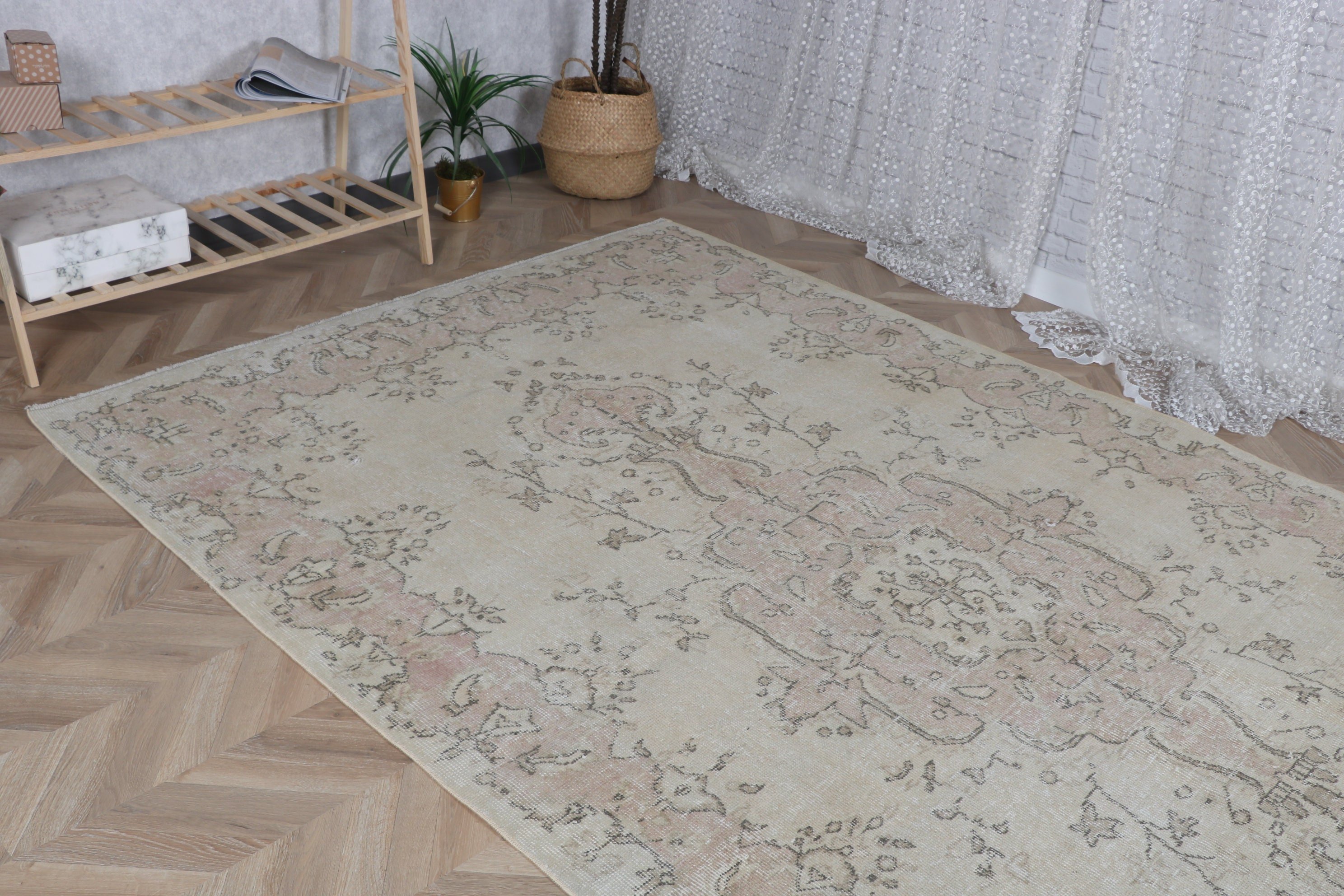 Vintage Halı, Salon Halısı, Dekoratif Halı, Türk Halısı, Kahverengi Oryantal Halılar, Havalı Halı, Oturma Odası Halısı, Ev Dekor Halıları, 5,9x9,5 ft Büyük Halılar