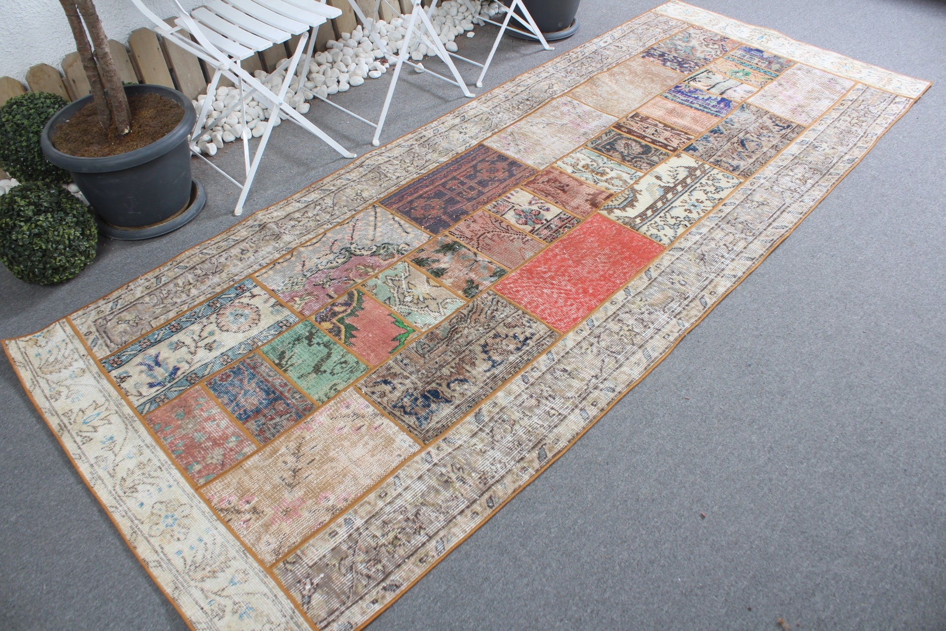 Türk Halıları, Mutfak Halıları, Vintage Halı, Gökkuşağı Soğuk Halı, 3,8x9,7 ft Runner Halıları, Sanat Halısı, Fas Halıları, Oryantal Halı, Koridor Halıları