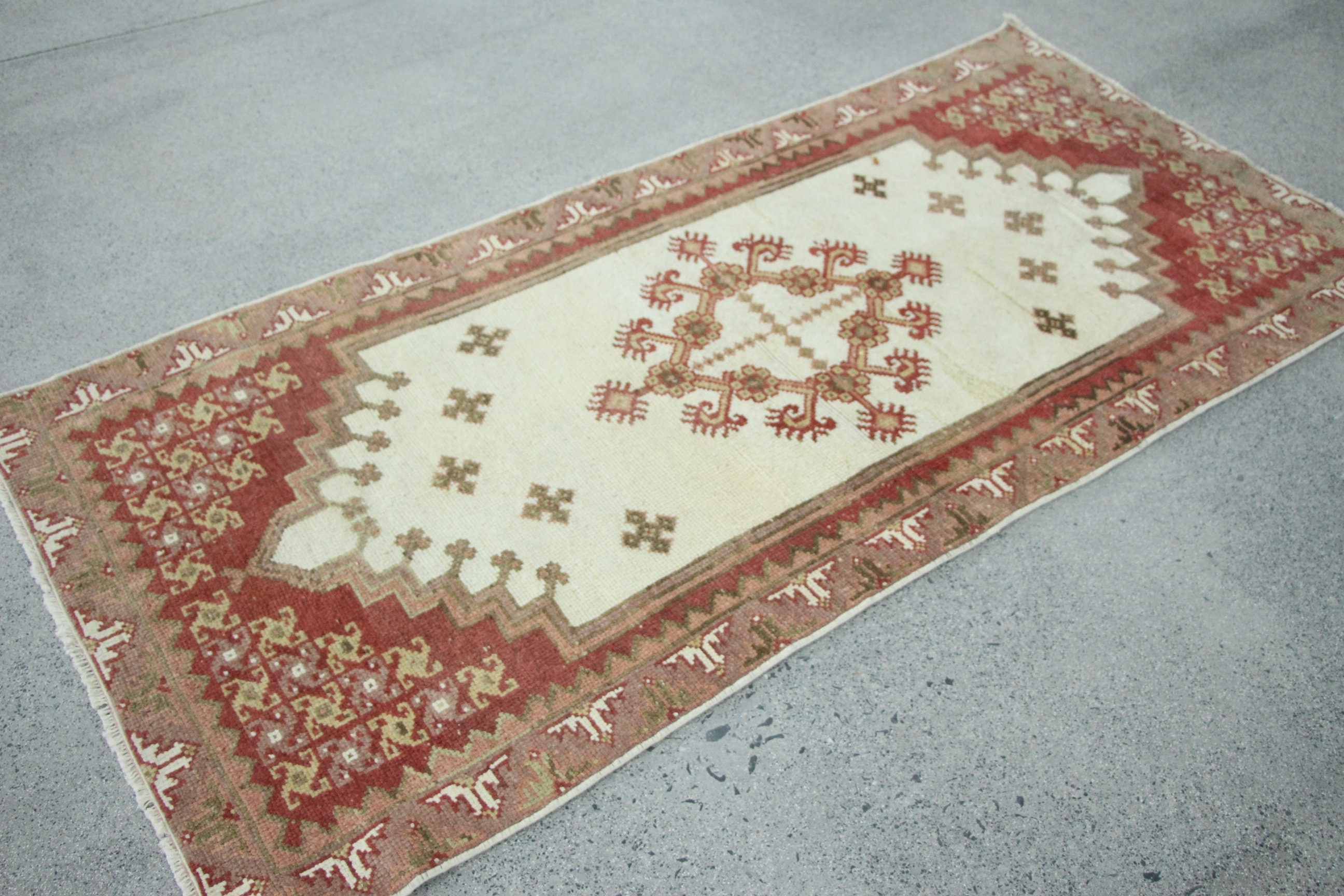 Cool Rug, Vintage Rug, Nursery Rug, Rugs for Bedroom, Entry Rugs, Turkish Rug, Home Decor Rug, White  2.9x6 ft Accent Rugs