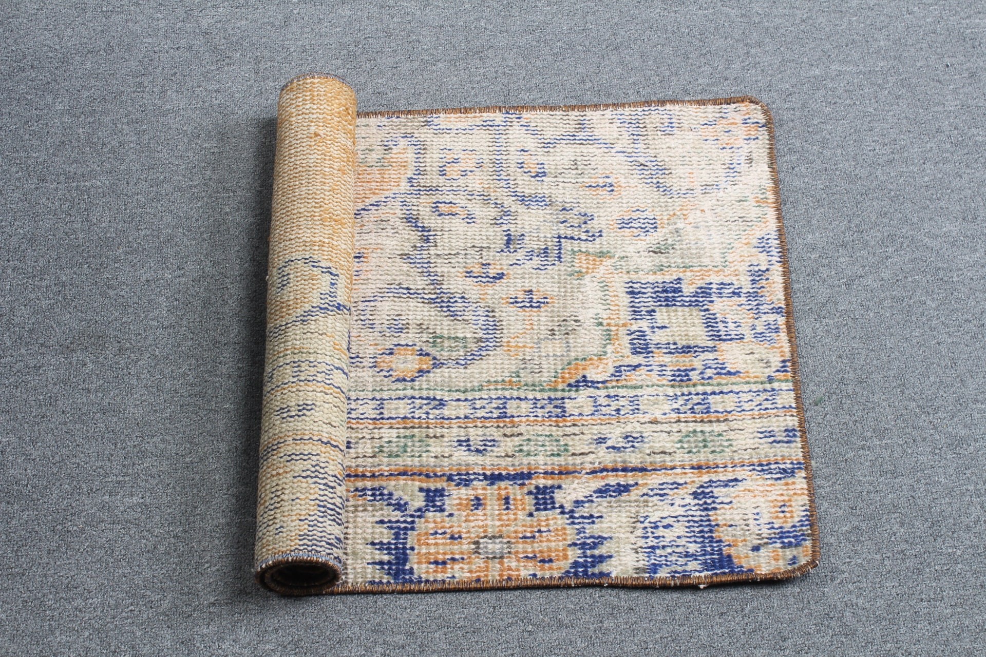 1.6x3.1 ft Küçük Halı, Çocuk Halısı, Anadolu Halıları, Turuncu Oryantal Halılar, Vintage Halılar, Banyo Halısı, Türk Halısı, Sanat Halısı, Ev Dekorasyonu Halıları