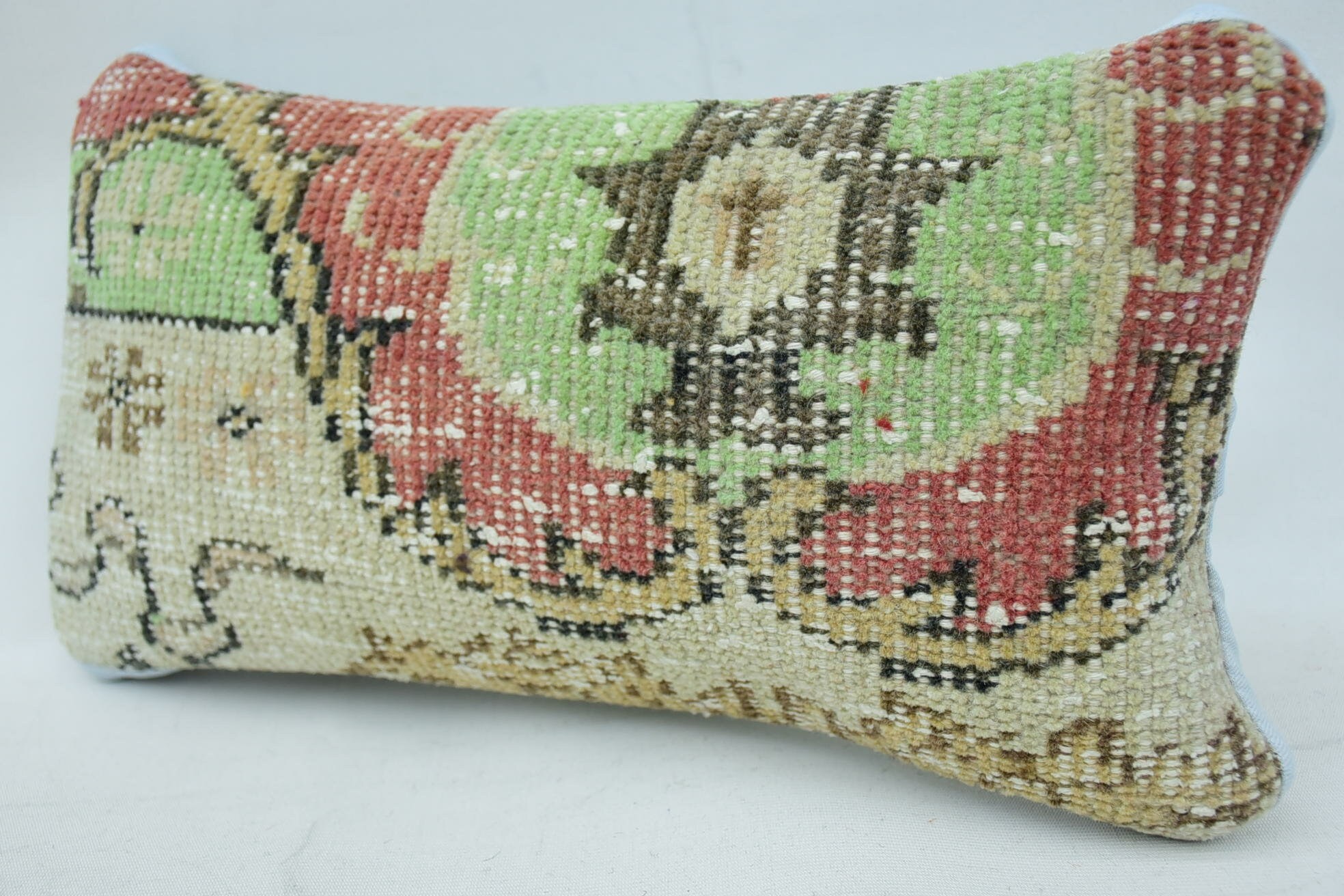 Meditasyon Yastık Kılıfı, Kanepe Yastık, El Yapımı Kilim Koltuk Yastık Kılıfı, 8"x16" Bej Yastık Kılıfı, Türk Kilim Yastık, Antika Yastıklar