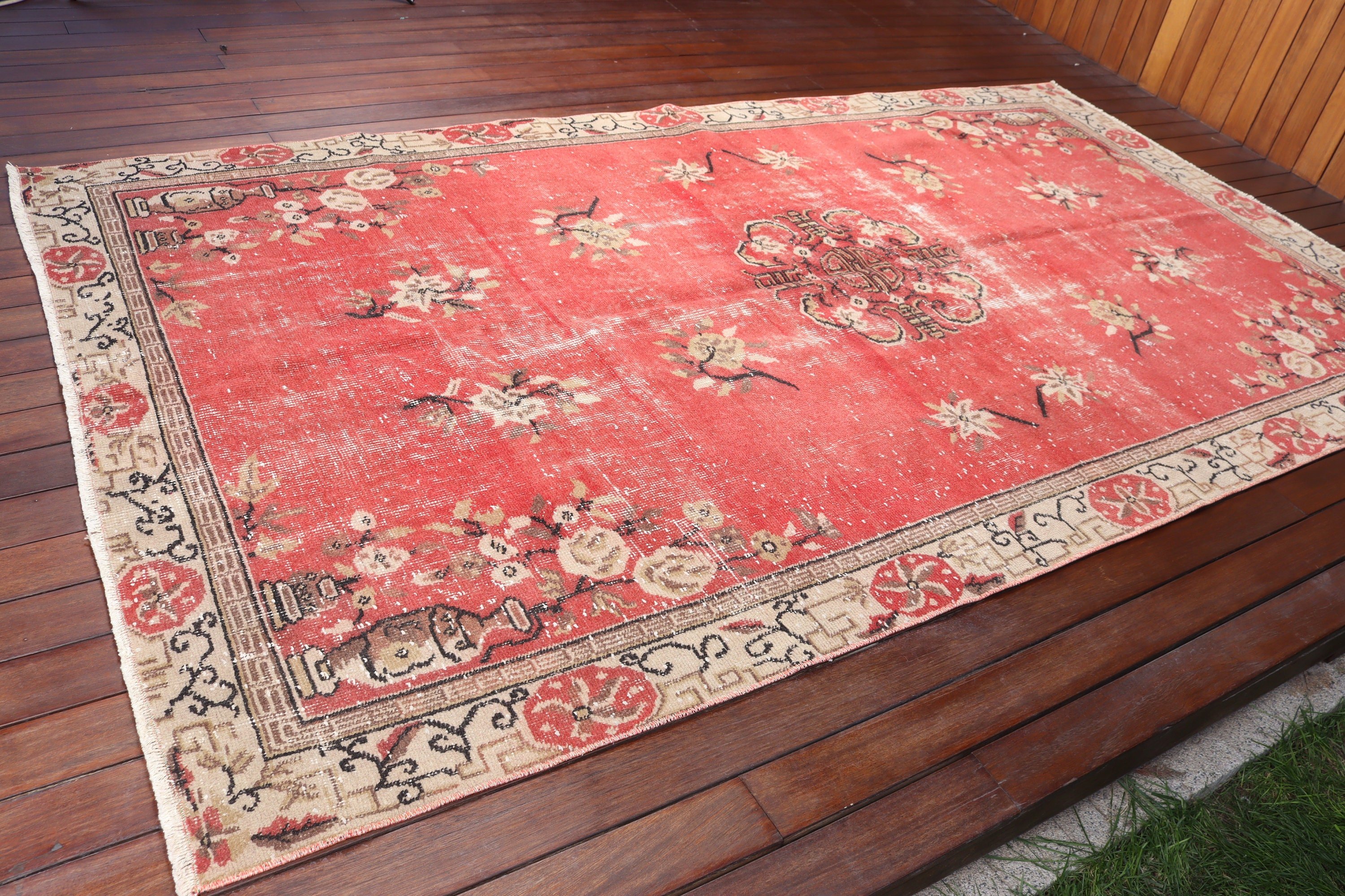 Ev Dekor Halısı, Yatak Odası Halıları, Lüks Halı, Vintage Halı, 5.3x9.5 ft Büyük Halı, Pembe Yer Halısı, Türk Halıları, Salon Halısı, Büyük Oushak Halısı