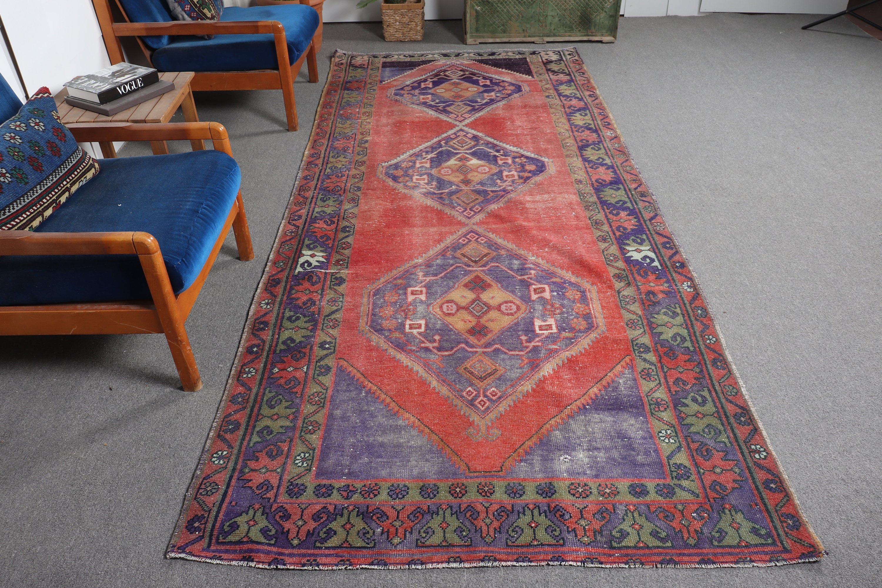 4.6x10.9 ft Büyük Halılar, Türk Halısı, Salon Halıları, Dış Mekan Halısı, Yatak Odası Halısı, Vintage Halı, Kırmızı Oryantal Halılar, Yemek Odası Halıları