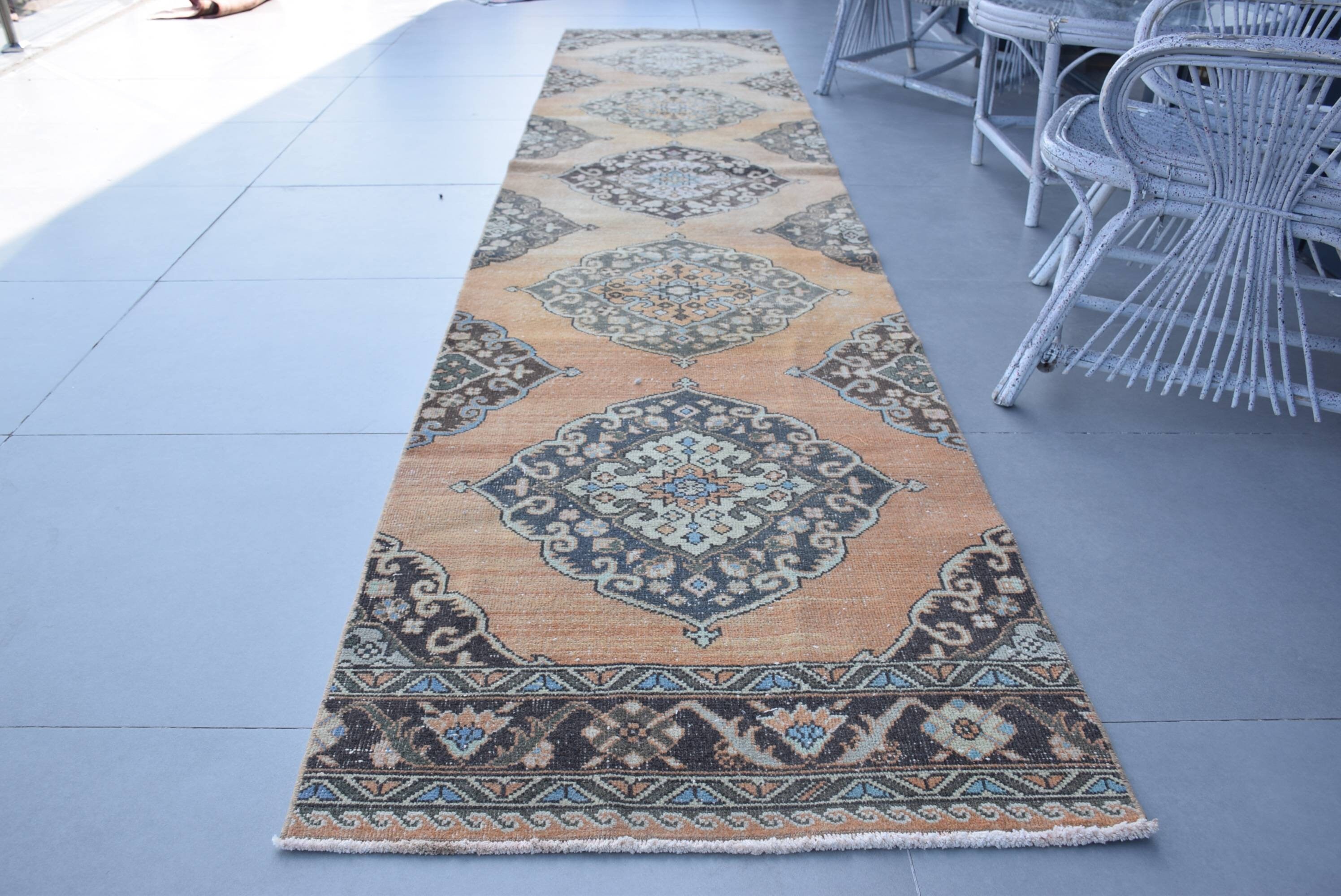 Oriental Rug Runner Rugs, Vintage Rug, Rugs for Runner, Moroccan Rug, Beige Kitchen Rug, Kitchen Rug, Turkish Rug, 2.8x13.2 ft Runner Rugs