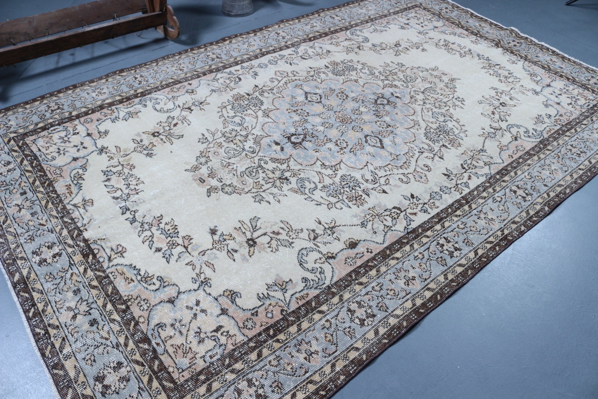 Salon Rug, Kitchen Rug, Bedroom Rug, Vintage Decor Rugs, Turkish Rug, Moroccan Rug, Vintage Rug, Beige Antique Rug, 6.1x9.8 ft Large Rugs