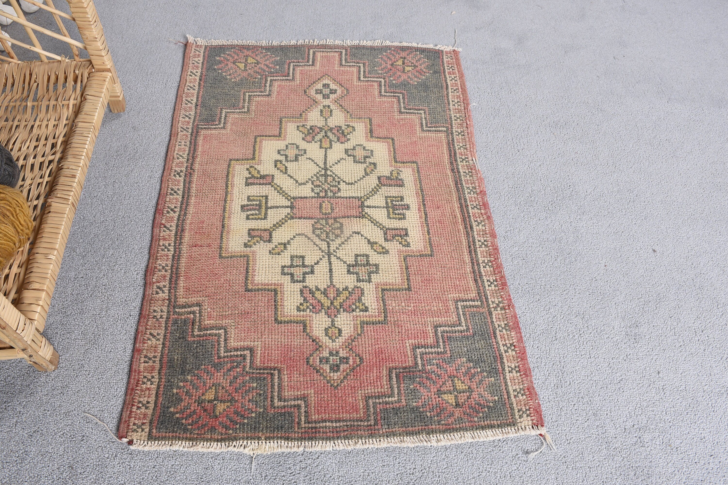 Red Antique Rug, Vintage Rug, Kitchen Rugs, Rugs for Bath, Wall Hanging Rug, Turkish Rug, Nursery Rugs, 1.7x2.5 ft Small Rug