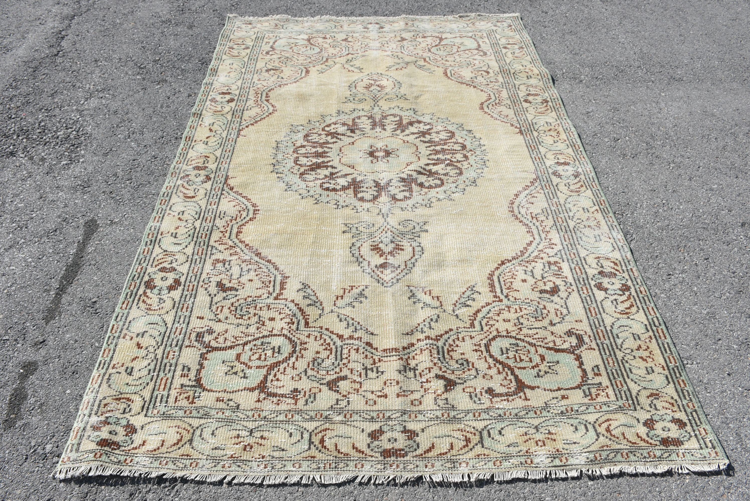 Living Room Rug, Beige Kitchen Rug, 5.2x8.2 ft Large Rug, Vintage Rug, Bedroom Rug, Aztec Rug, Turkish Rug, Antique Rug