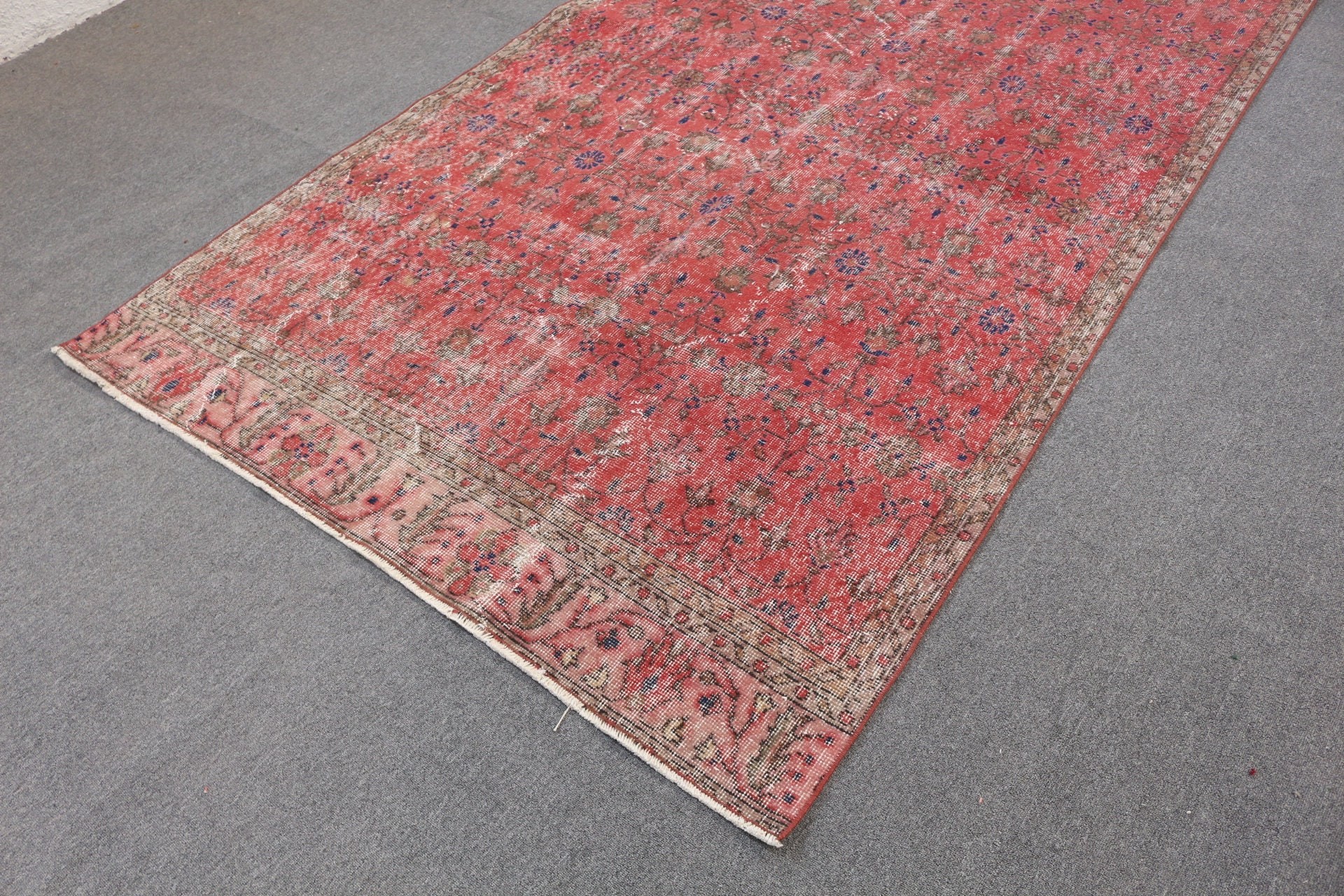 Bedroom Rugs, Turkish Rug, Vintage Decor Rug, Oushak Rug, Vintage Rugs, Living Room Rug, Red Bedroom Rugs, 5.2x10.3 ft Large Rug, Salon Rug