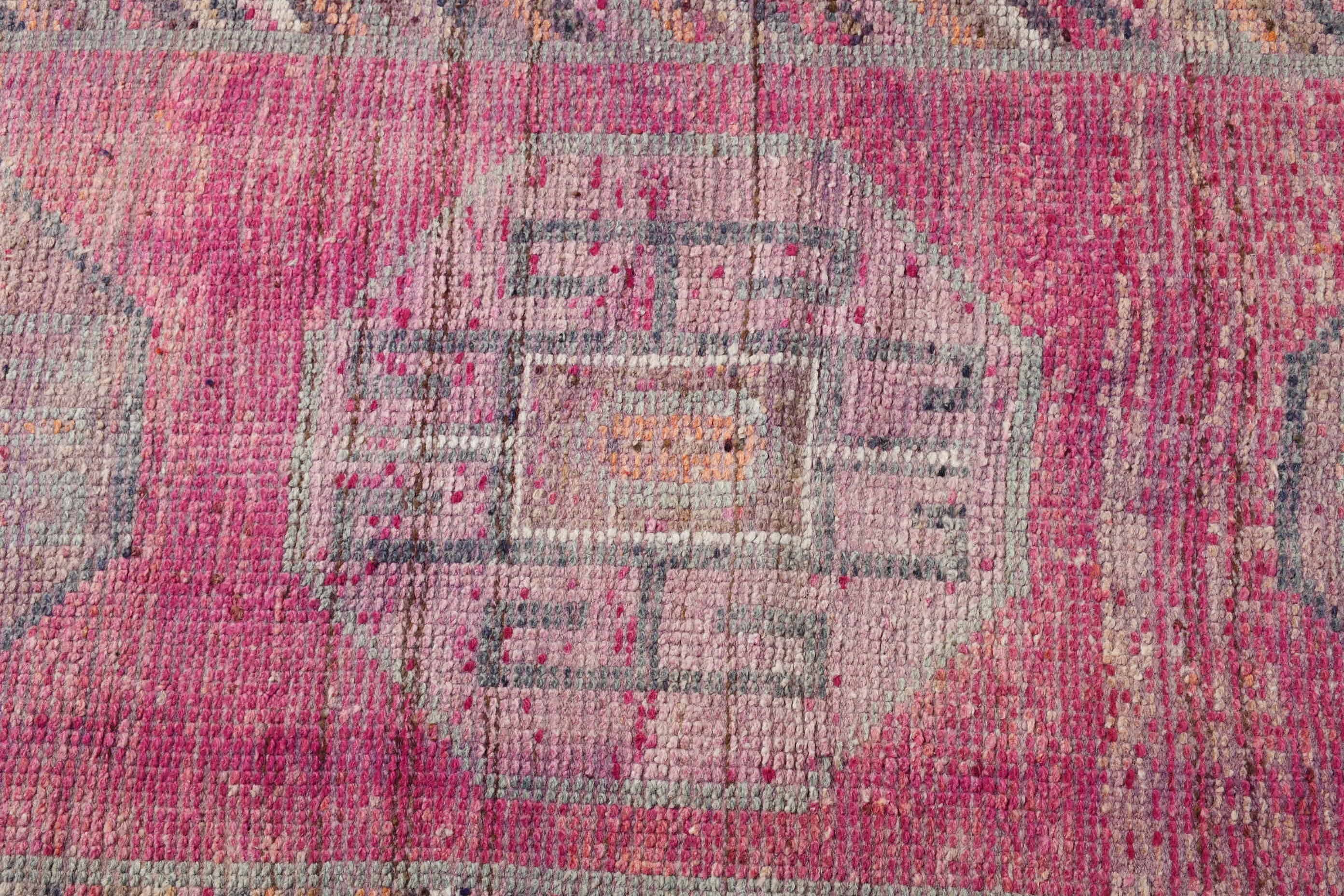 Kitchen Rug, Bedroom Rug, Turkish Rugs, Vintage Rugs, Rugs for Hallway, 2.7x10.2 ft Runner Rug, Oushak Rug, Hallway Rug, Pink Moroccan Rug