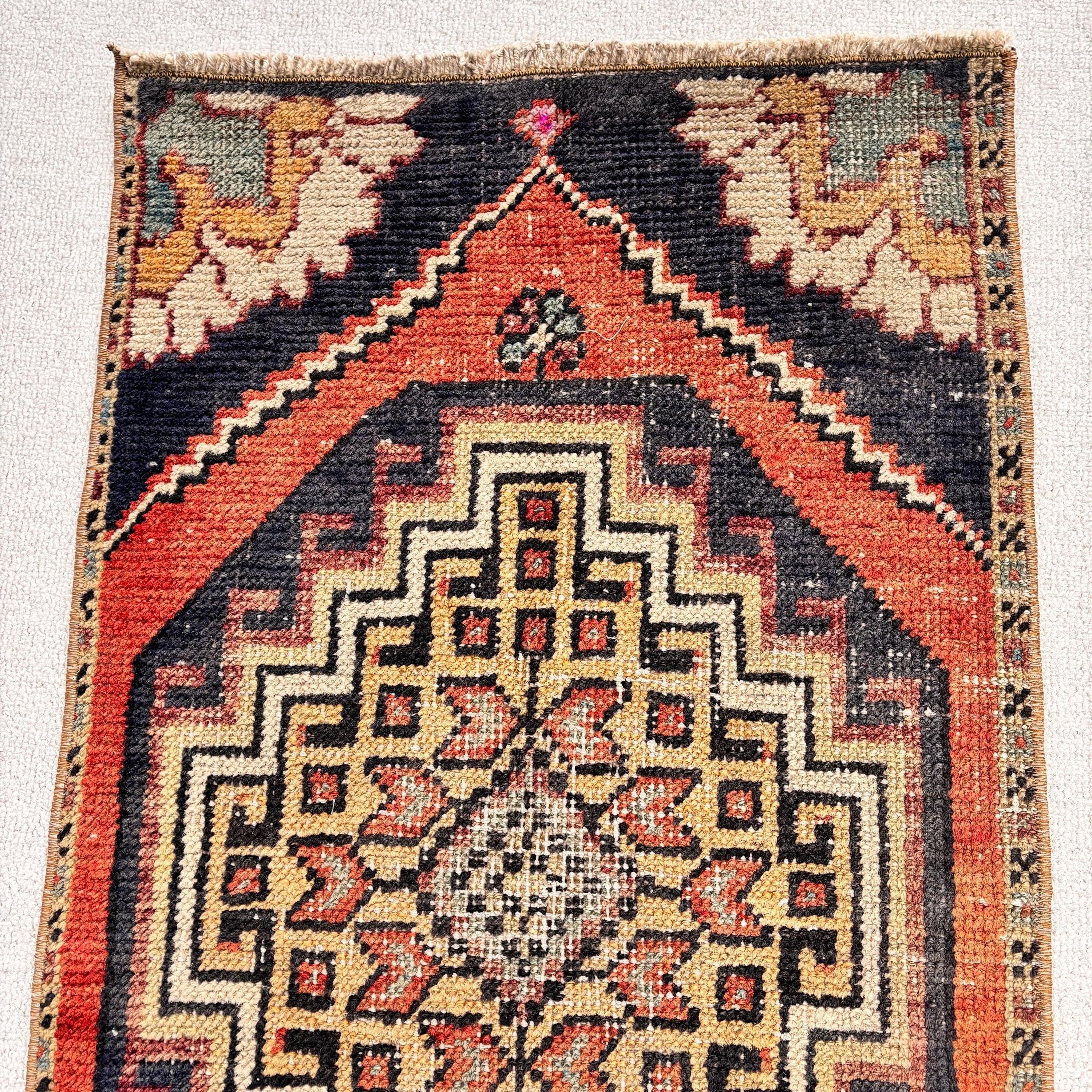 Handwoven Rug, Rugs for Kitchen, Red Anatolian Rug, Entry Rug, Oushak Rug, Turkish Rugs, Vintage Rugs, Nursery Rugs, 1.5x2.9 ft Small Rugs