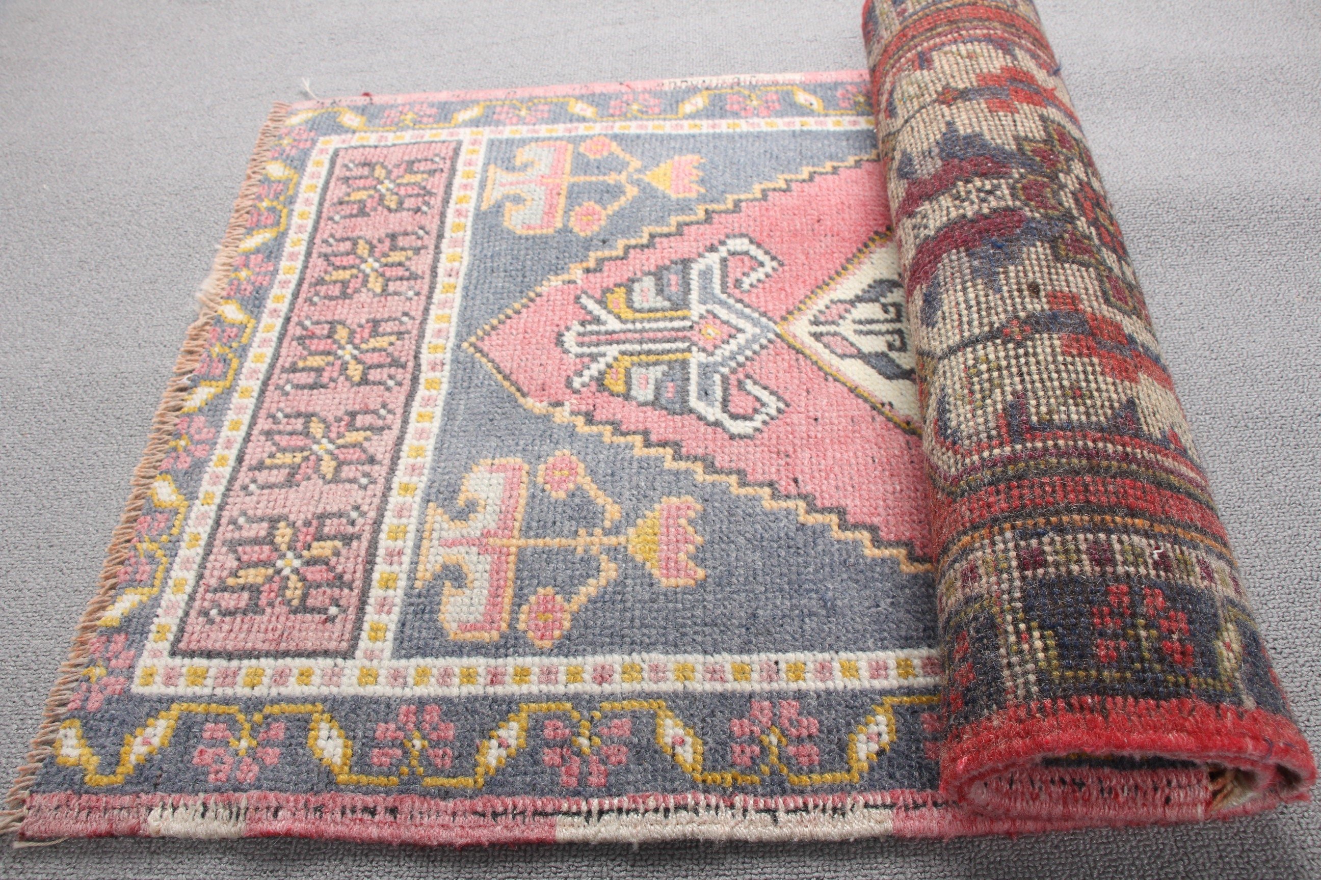 Vintage Rugs, Red Moroccan Rugs, Moroccan Rugs, Car Mat Rug, Hand Woven Rugs, Turkish Rug, Door Mat Rugs, 1.8x3.6 ft Small Rug, Floor Rugs