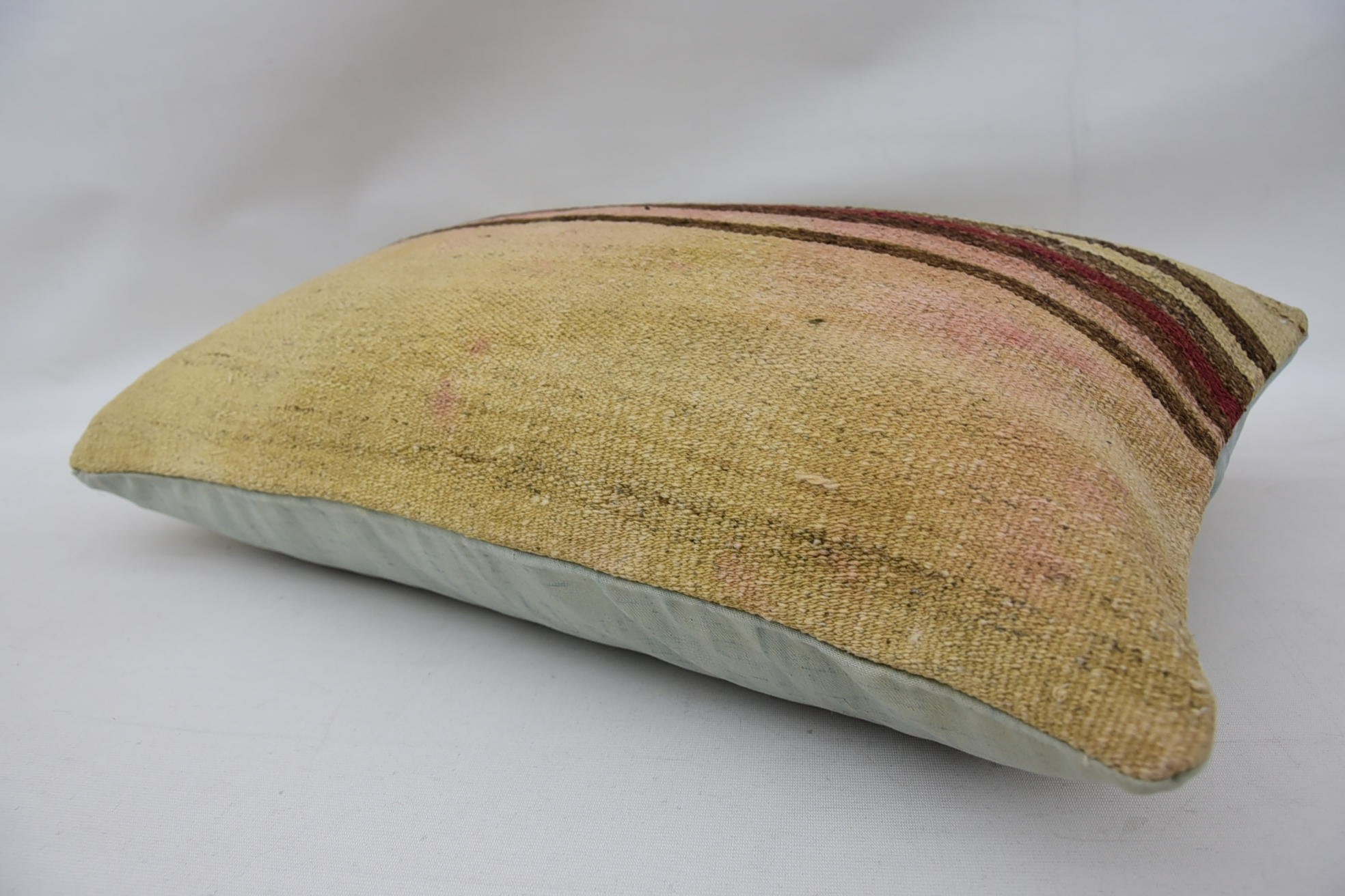 16"x24" Beige Cushion Cover, Handwoven Pillow Cover Pillow Case, Vintage Pillow, Kilim Pillow Cover, Kilim Cushion Sham, Tribal Pillow