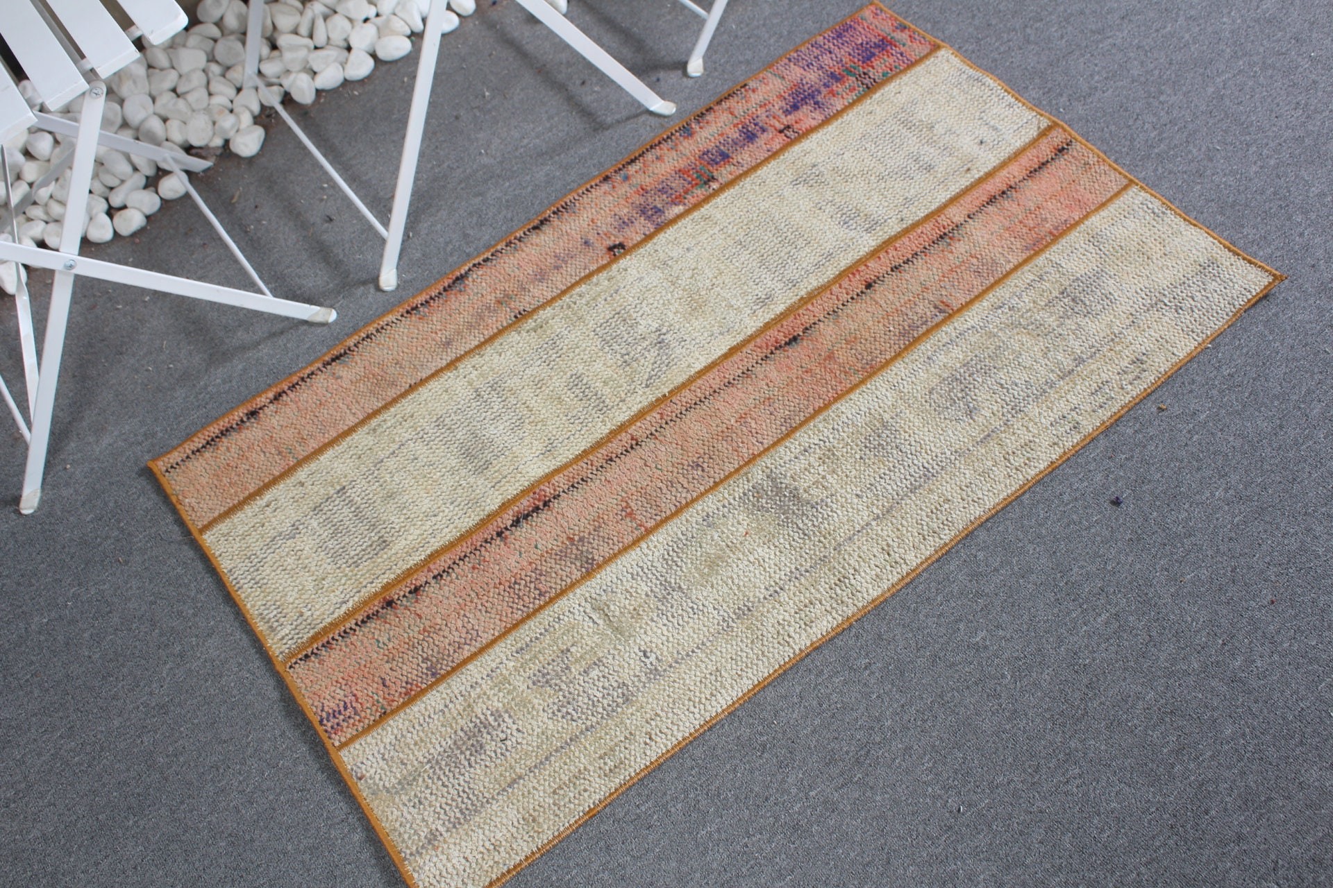 Bedroom Rug, Beige Bedroom Rug, 2.2x3.8 ft Small Rug, Vintage Rug, Door Mat Rug, Kitchen Rugs, Rugs for Kitchen, Antique Rug, Turkish Rug