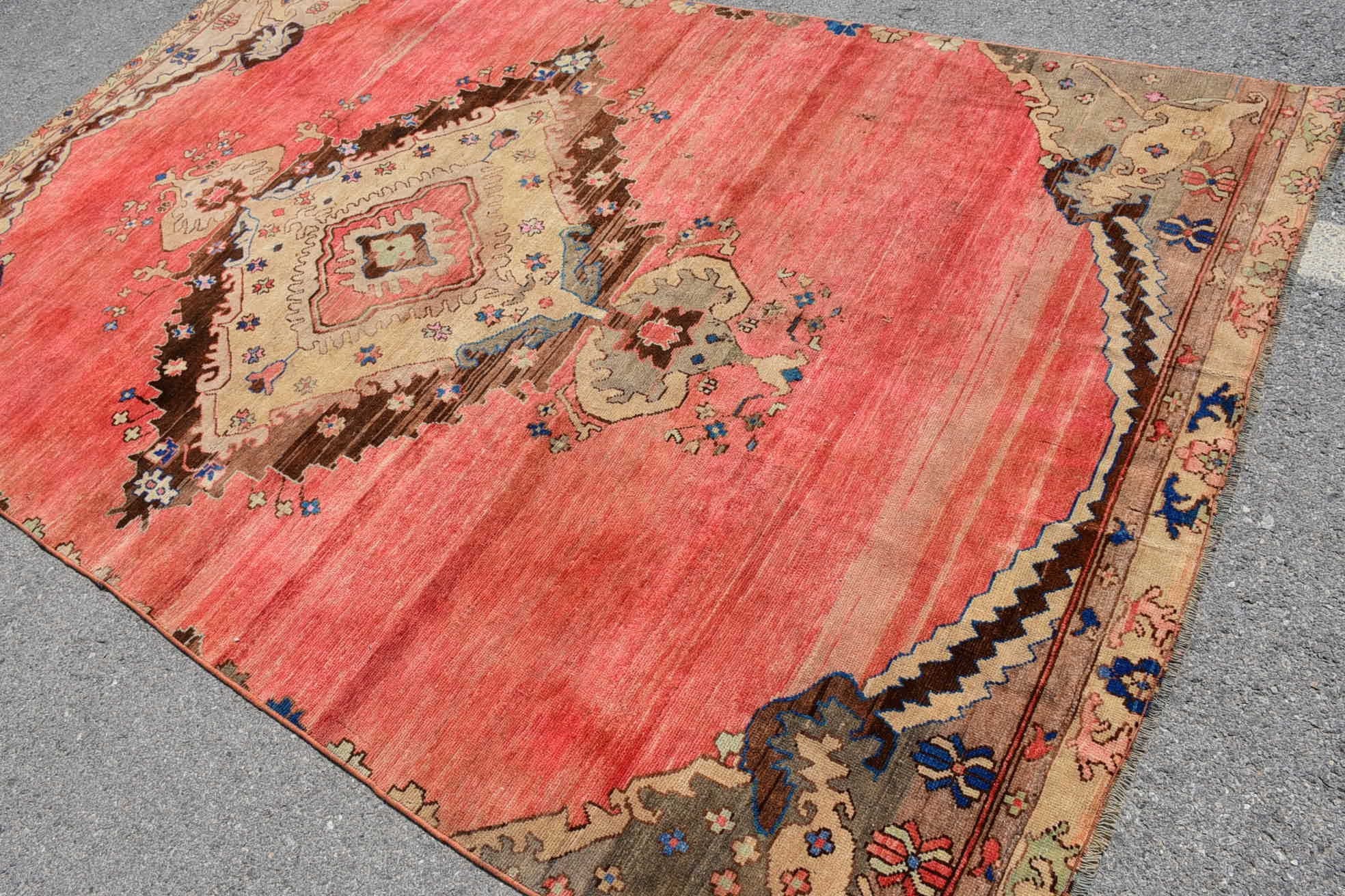 Anadolu Halısı, Oturma Odası Halıları, Yemek Odası Halısı, 6,2x10,4 ft Büyük Halılar, Türk Halısı, Salon Halısı, Parlak Halı, Oushak Halıları, Vintage Halılar