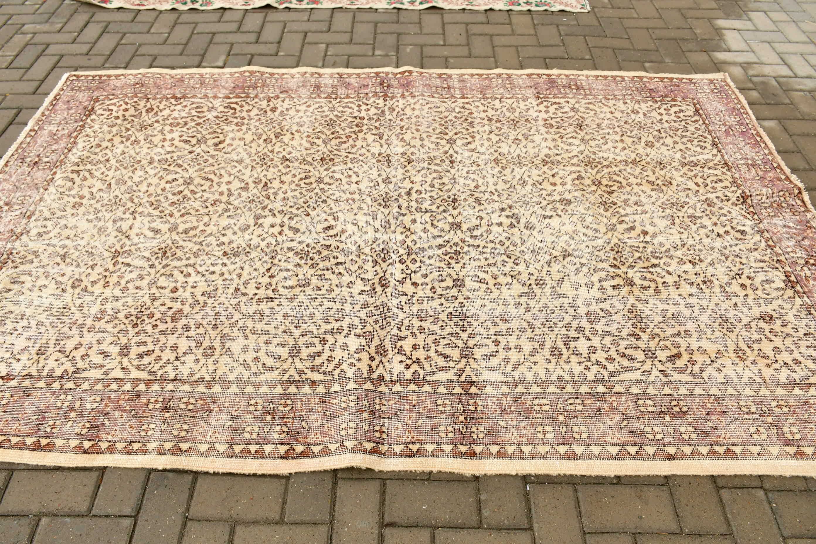 Türk Halısı, 5.5x8.7 ft Büyük Halı, Yatak Odası Halıları, Kahverengi Soğuk Halı, Vintage Halı, Salon Halısı, Oryantal Halı, Anadolu Halıları, Oturma Odası Halısı