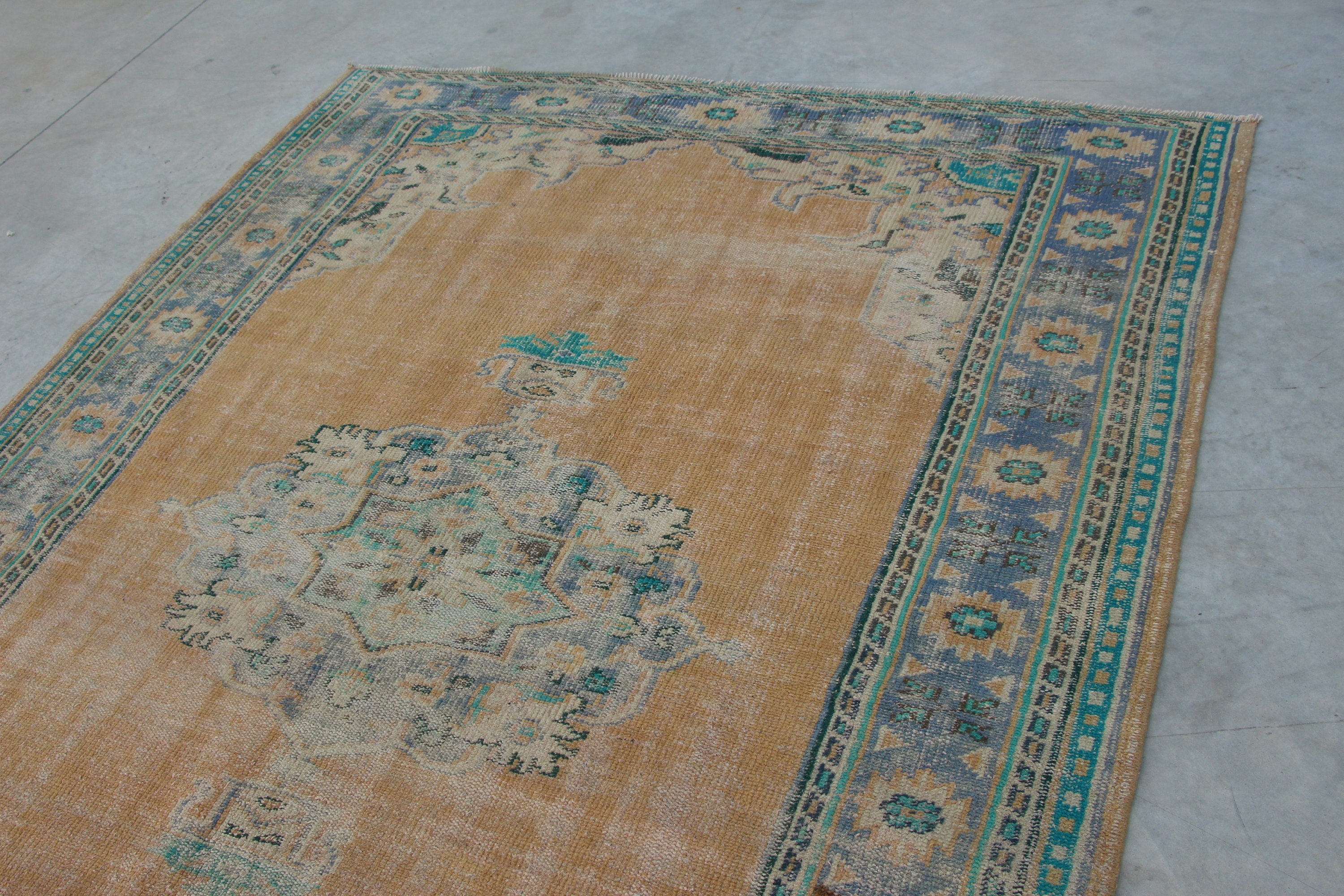 Hand Knotted Rug, Bedroom Rugs, Oriental Rug, Floor Rug, Salon Rug, Beige Moroccan Rug, 6.5x8.2 ft Large Rug, Vintage Rugs, Turkish Rug