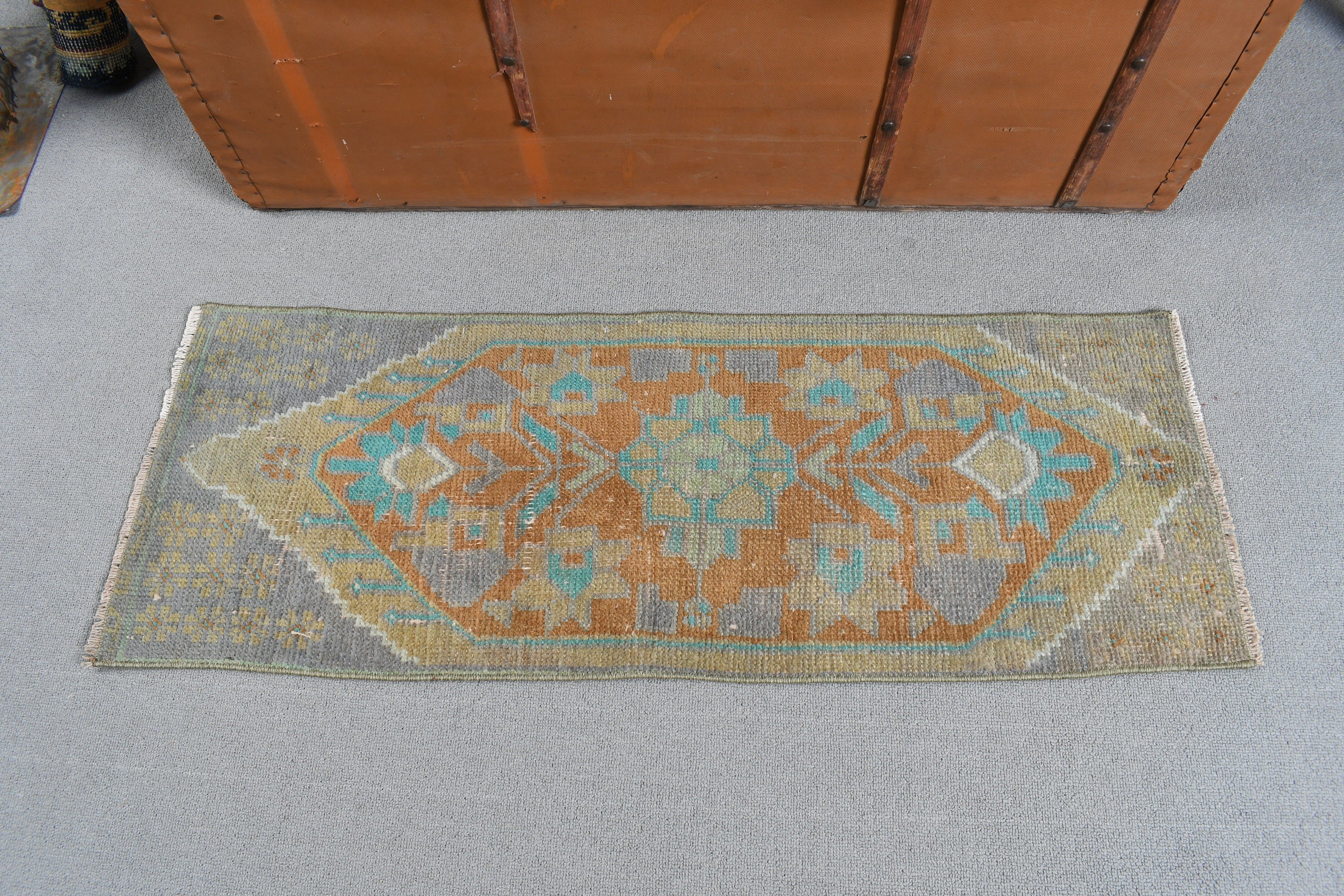 Turkish Rugs, Brown Anatolian Rugs, Vintage Rug, Oriental Rugs, Kitchen Rugs, Bathroom Rugs, Moroccan Rug, Boho Rugs, 1.2x3.2 ft Small Rugs