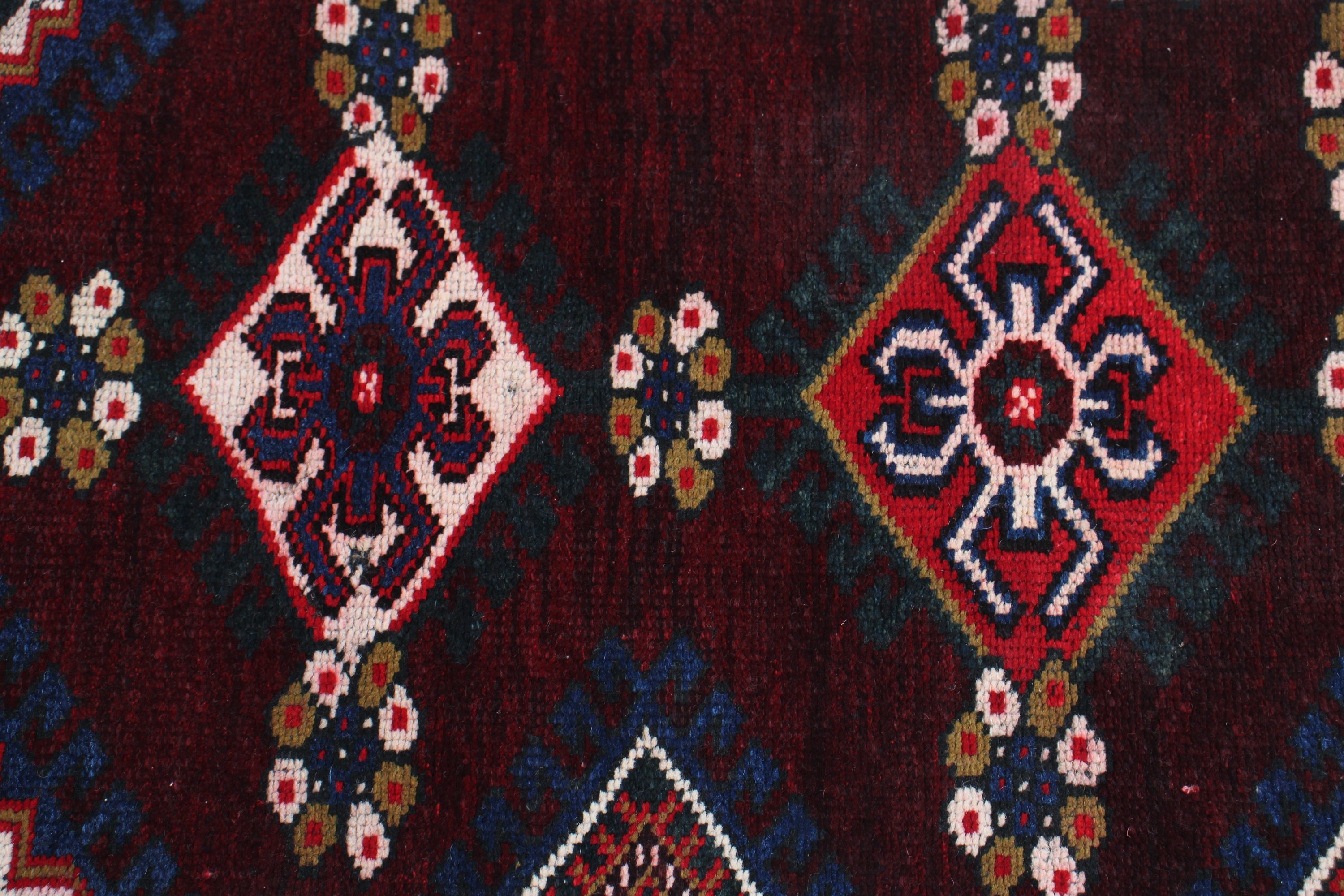 Geometrik Halı, Modern Halılar, Yatak Odası Halısı, Düz Dokuma Halı, 1.6x3.4 ft Küçük Halı, Türk Halıları, Mor Yer Halıları, Vintage Halı, Mutfak Halısı