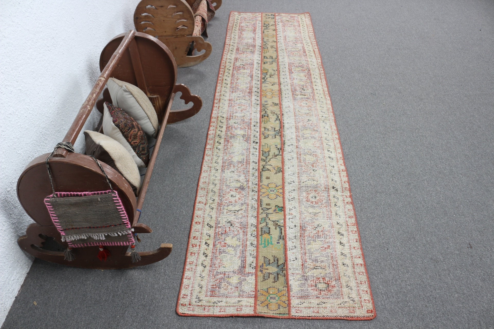 Vintage Rug, Turkish Rug, Rugs for Kitchen, Moroccan Rug, Tribal Rug, Beige Bedroom Rugs, 2.3x9.1 ft Runner Rugs, Stair Rug, Antique Rug