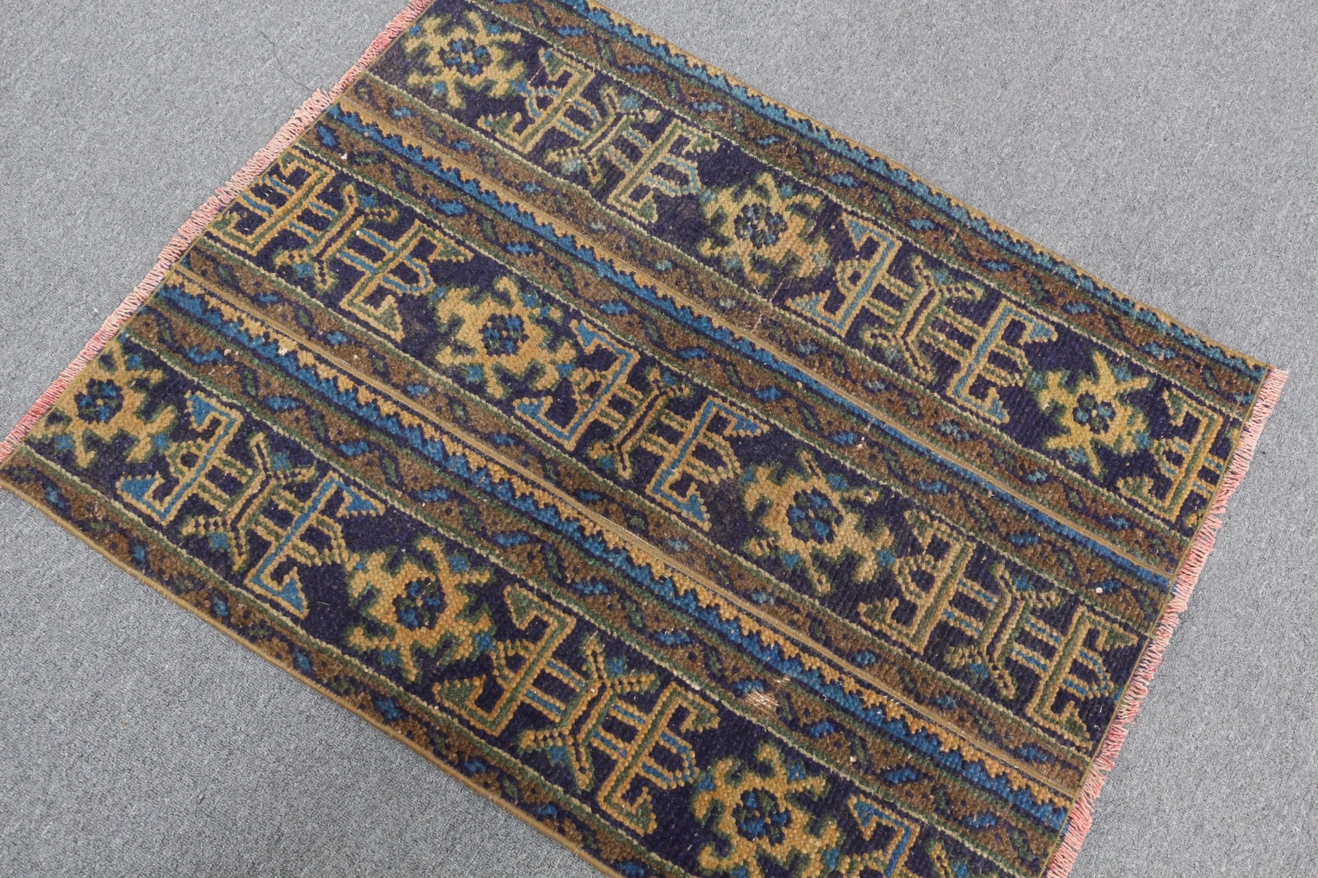 Brown Floor Rug, Car Mat Rug, Bath Rug, Rugs for Wall Hanging, Vintage Rugs, Wool Rug, Kitchen Rug, Turkish Rug, 2.6x3.3 ft Small Rug