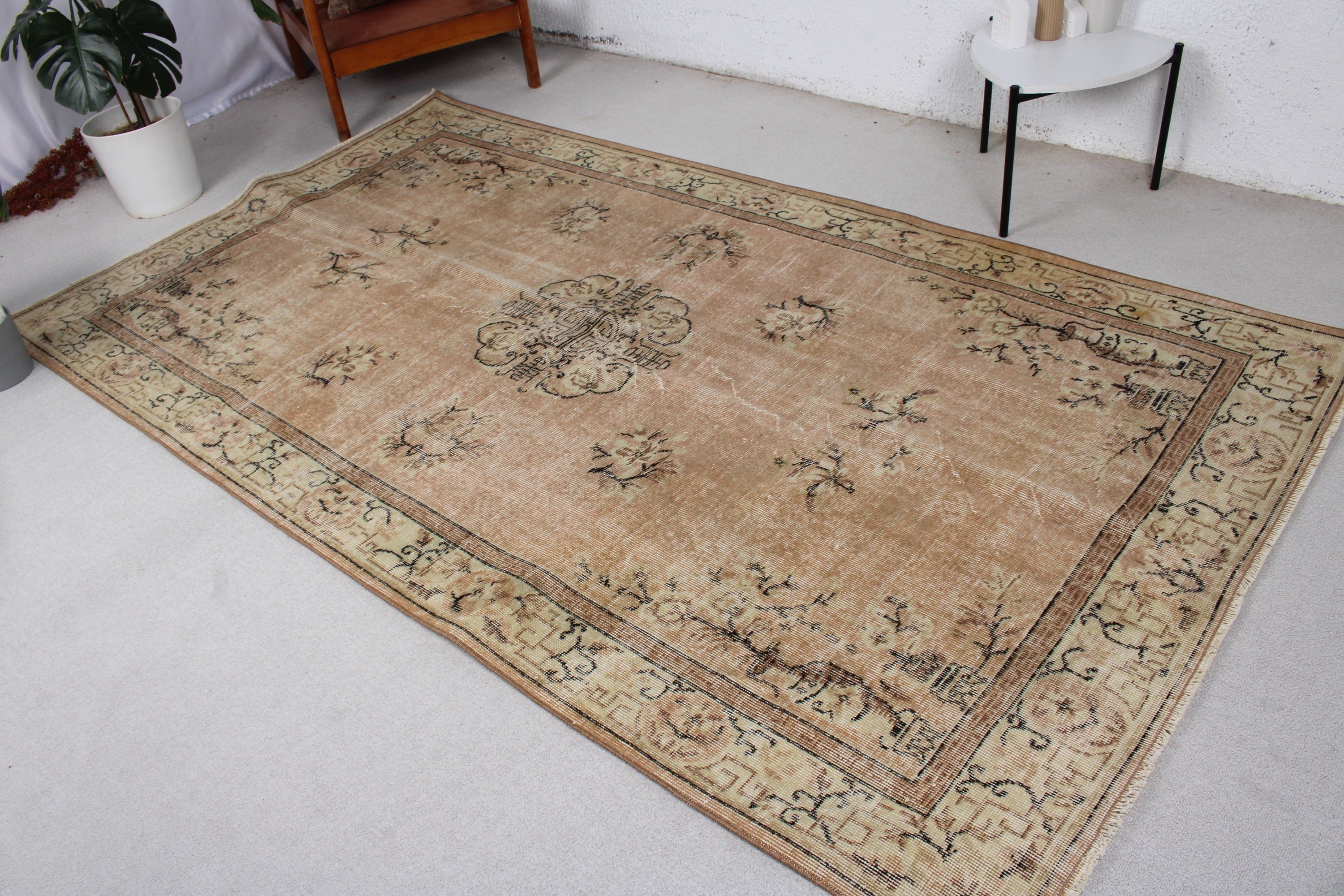 Dining Room Rugs, 5.1x8.8 ft Large Rug, Statement Rugs, Beige Moroccan Rug, Artistic Rug, Cool Rug, Vintage Rugs, Turkish Rugs, Salon Rugs