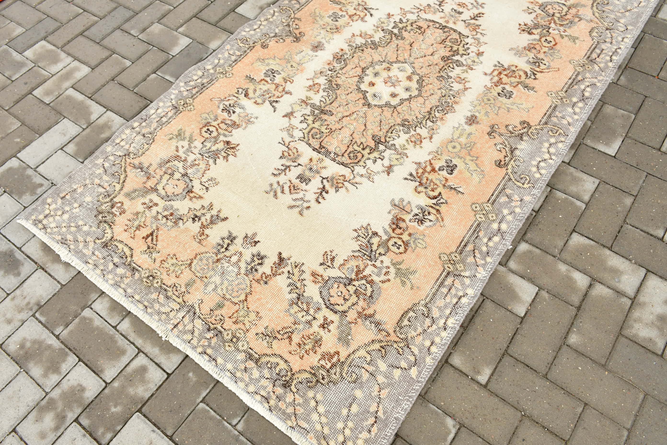 Flatweave Rugs, Orange Floor Rug, Antique Rug, Vintage Rugs, Floor Rugs, Turkish Rug, Rugs for Bedroom, 3.9x6.8 ft Area Rug, Bedroom Rug