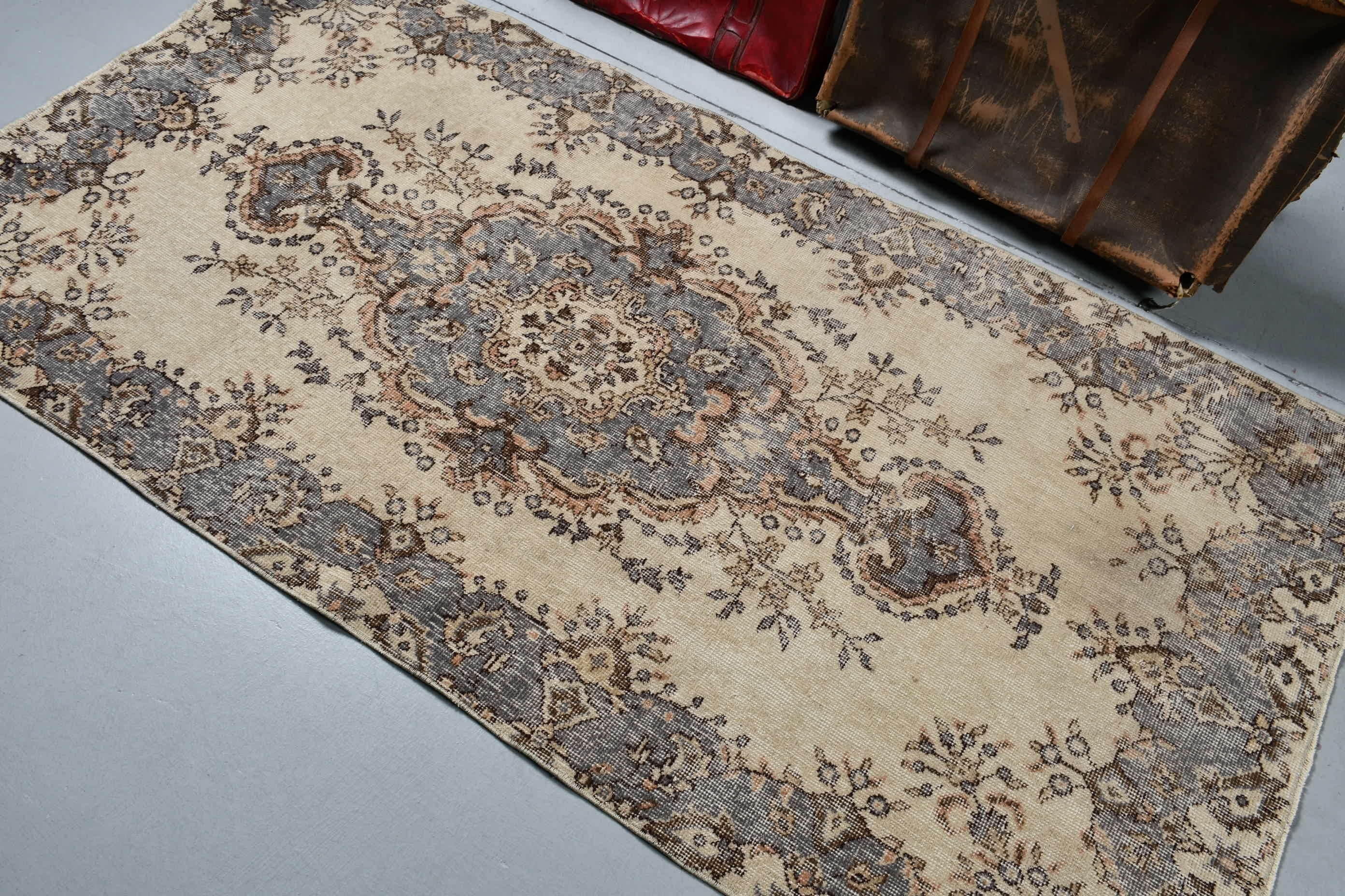 Bedroom Rug, Muted Rug, Indoor Rug, Vintage Rugs, Beige Bedroom Rugs, Home Decor Rug, 3.6x6.9 ft Area Rugs, Rugs for Floor, Turkish Rug