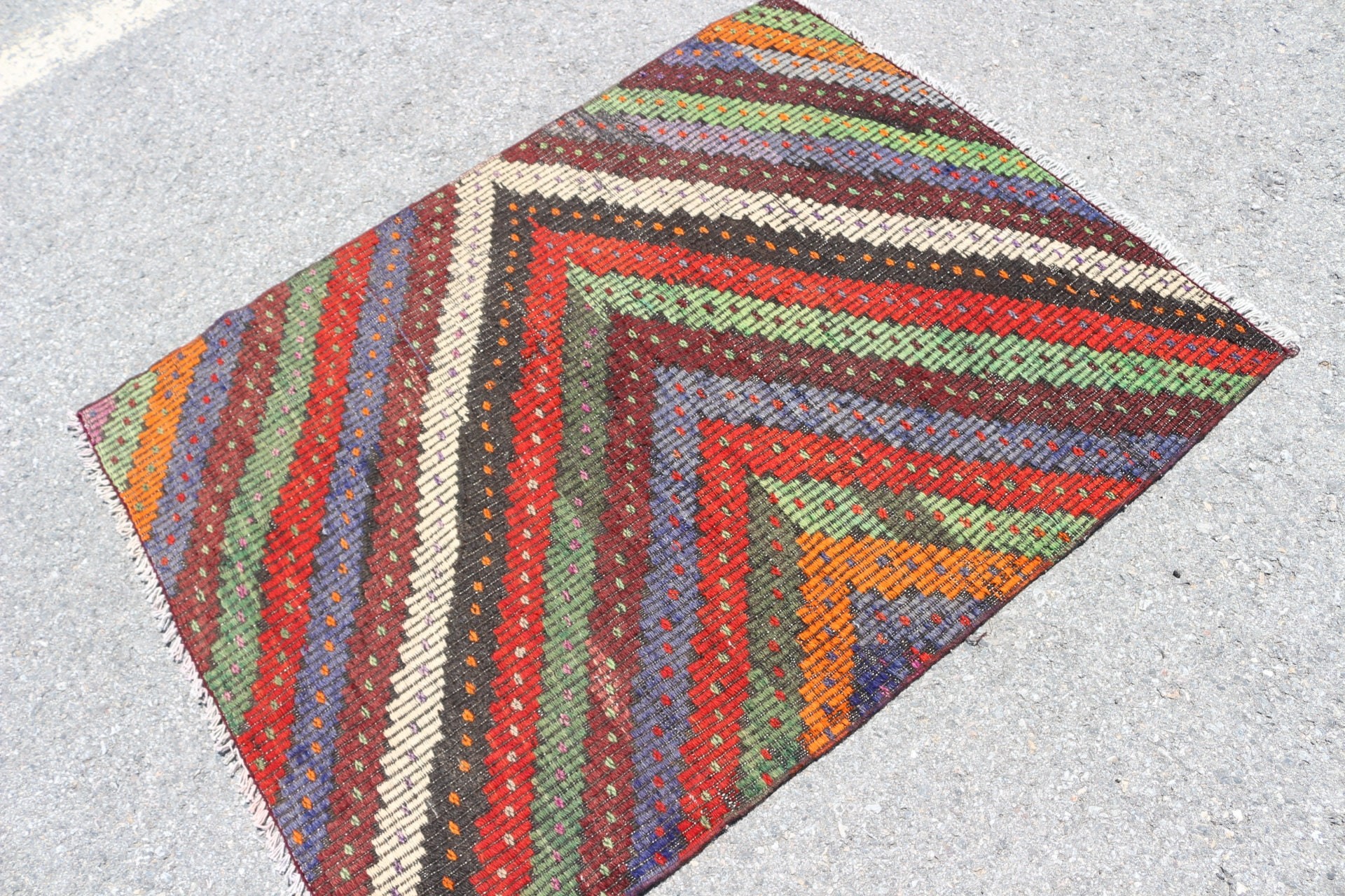 Oushak Rug, Bedroom Rug, Kilim, Green  3.3x4.3 ft Small Rug, Turkish Rug, Wall Hanging Rug, Door Mat Rug, Vintage Rug