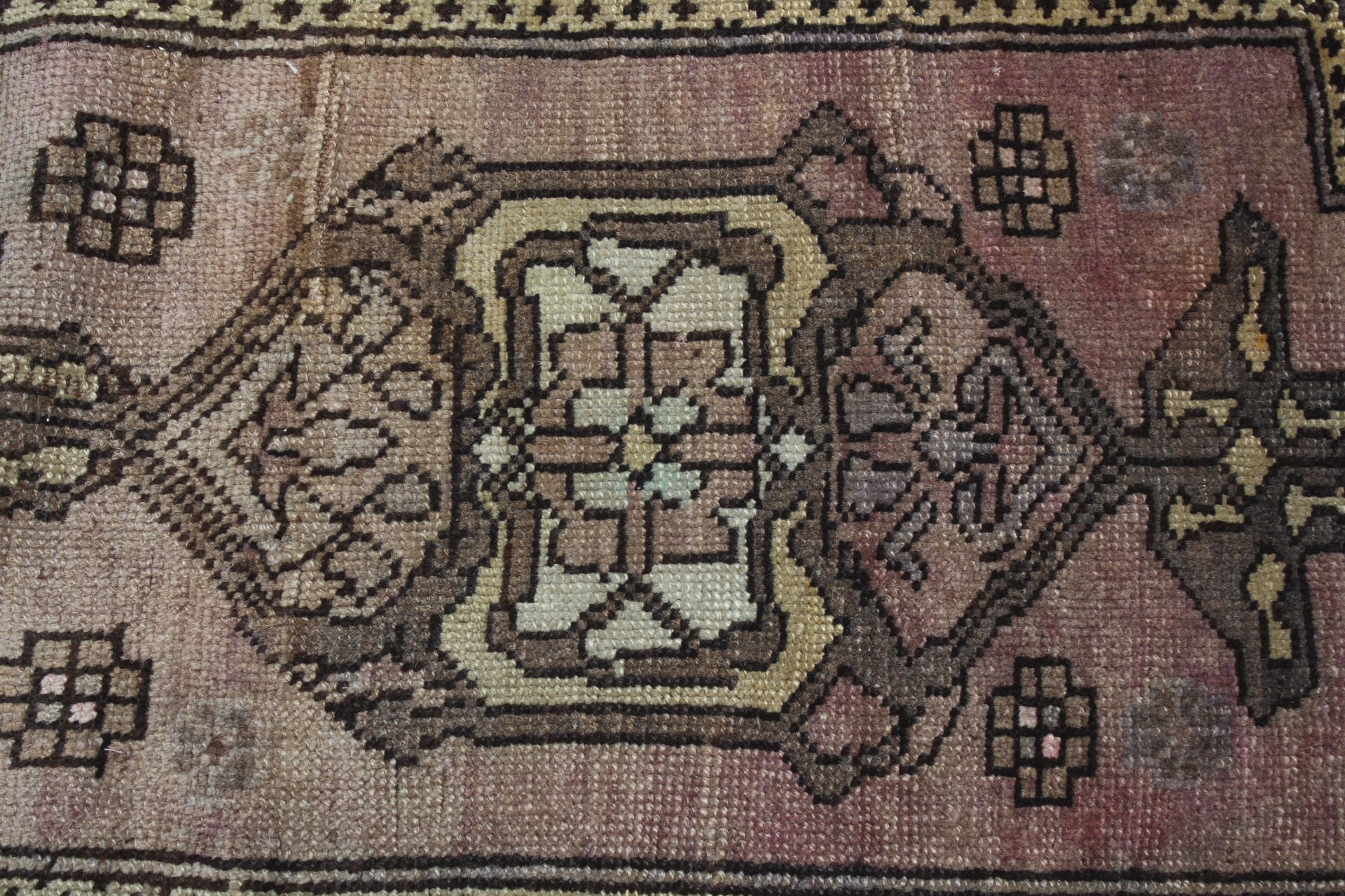 Araba Paspas Halısı, Vintage Halı, 1.5x2.8 ft Küçük Halılar, Kahverengi Oryantal Halı, Mutfak Halıları, Türk Halısı, Yün Halı, Giriş Halısı