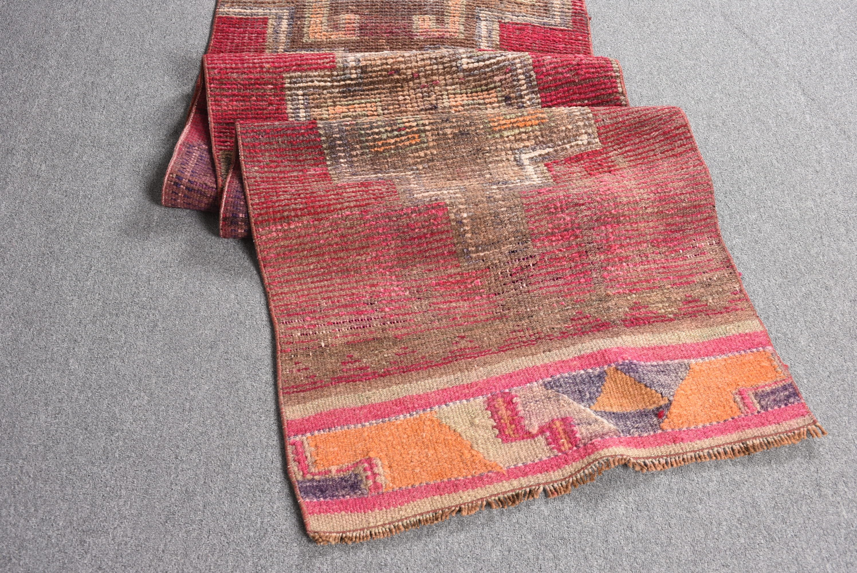 Red Moroccan Rug, Old Rug, 2.3x10.1 ft Runner Rugs, Rugs for Hallway, Oriental Rug, Corridor Rug, Vintage Rug, Turkish Rugs, Anatolian Rugs