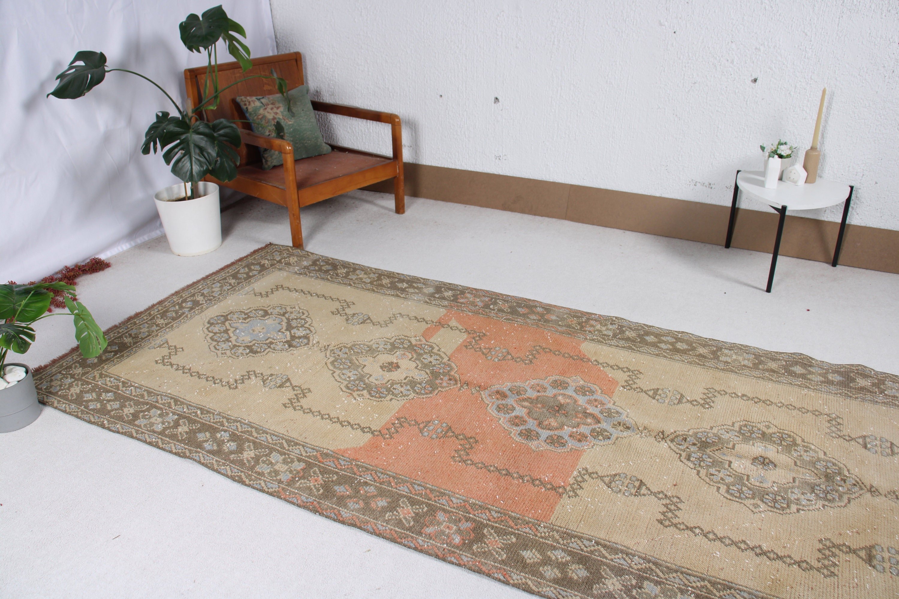 Anadolu Halısı, Vintage Halı, Yeşil Mutfak Halıları, Türk Halısı, 4.3x10.6 ft Büyük Halılar, Büyük Vintage Halı, Yatak Odası Halıları, Antika Halılar