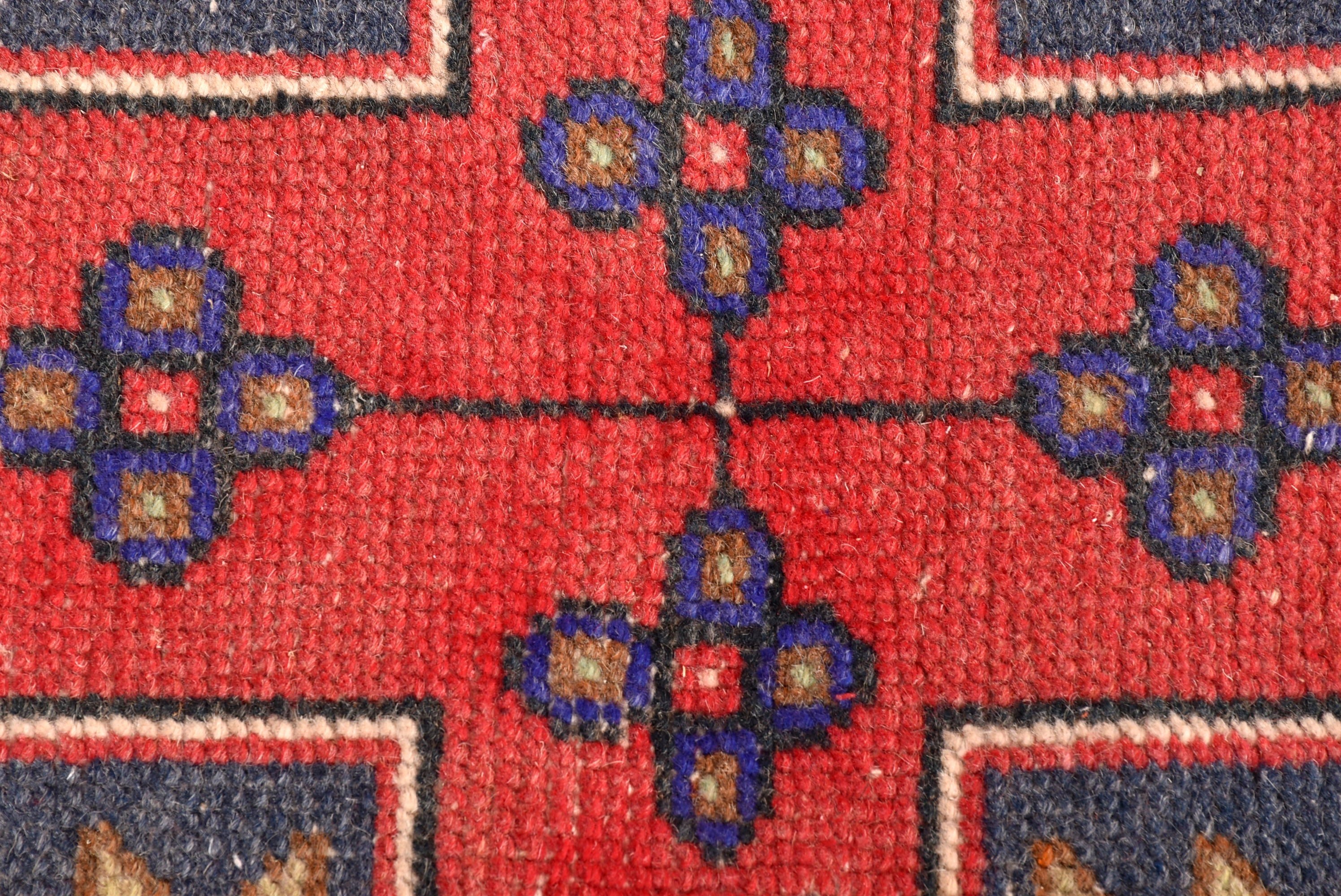 Red Wool Rugs, Turkish Rug, Modern Rugs, Vintage Rugs, Kitchen Rug, 3.9x8.2 ft Area Rug, Vintage Area Rug, Oushak Area Rugs, Artistic Rug