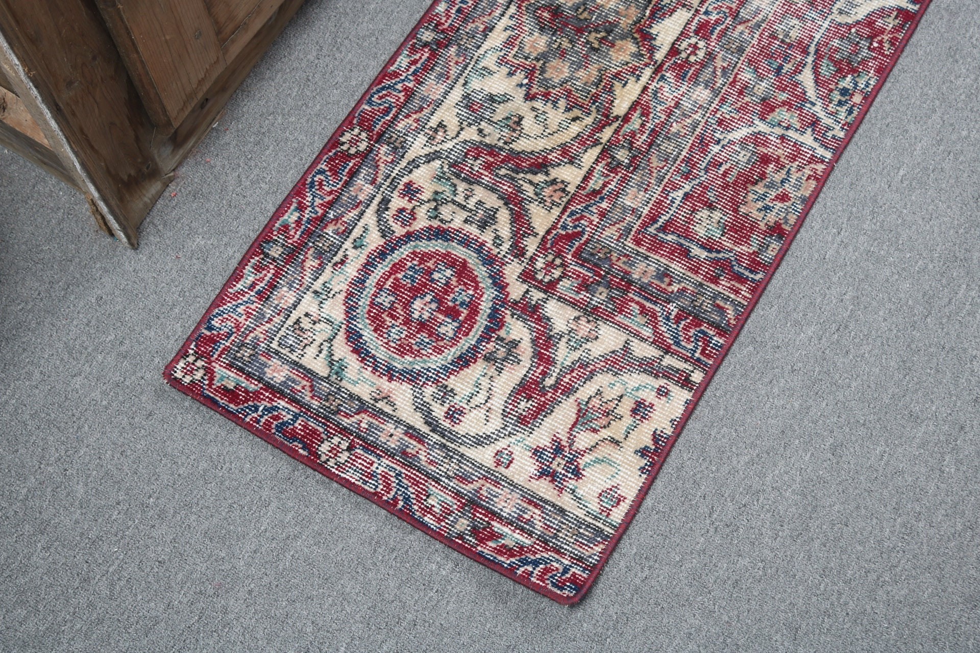 Kitchen Rugs, Modern Rug, Turkish Rugs, Oriental Rug, Red Handwoven Rugs, Vintage Rugs, Door Mat Rugs, 1.5x3 ft Small Rugs