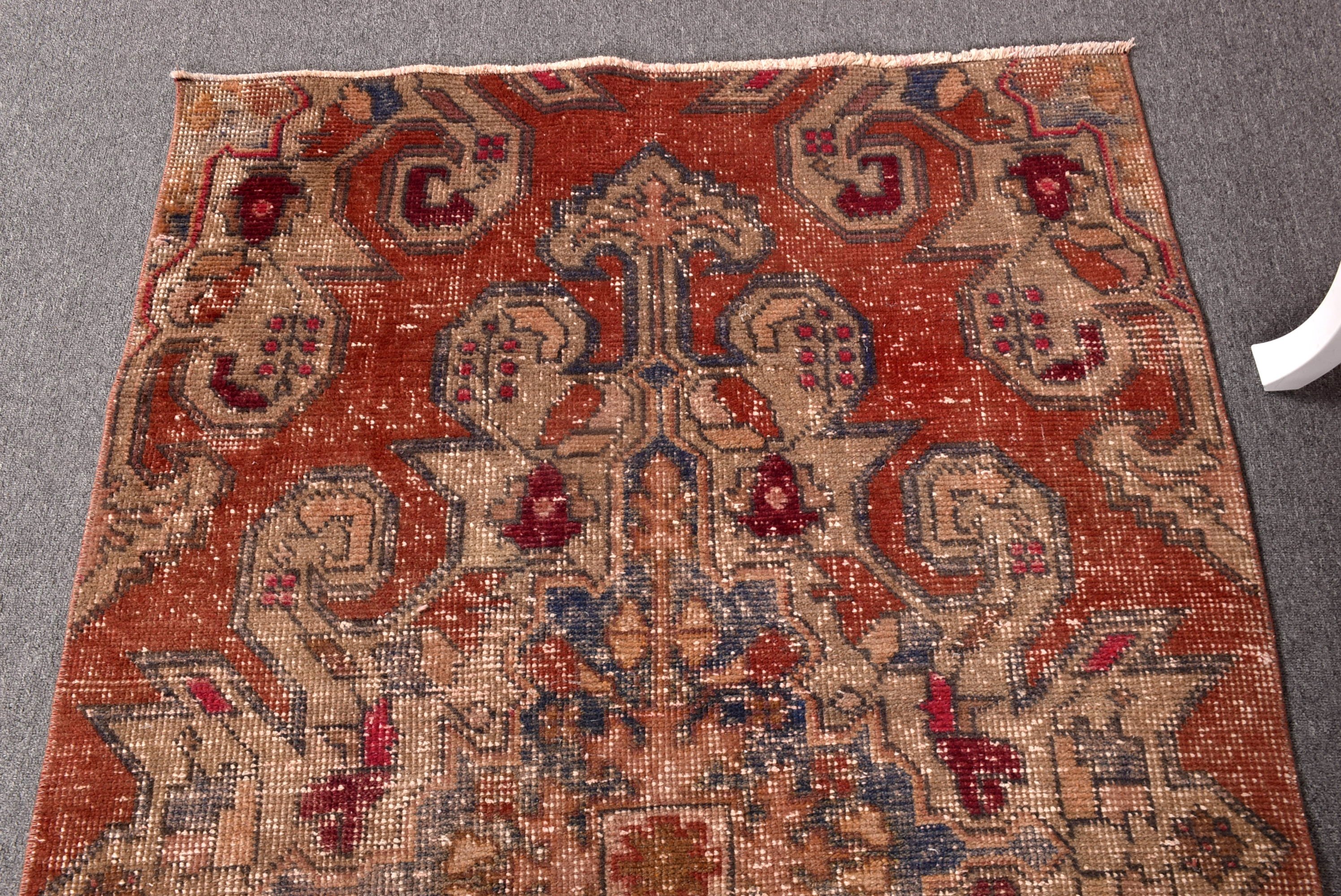 Boho Accent Halı, 3.5x5.5 ft Accent Halı, Fas Halıları, Vintage Halılar, Vintage Accent Halı, Türk Halıları, Kırmızı İfade Halıları