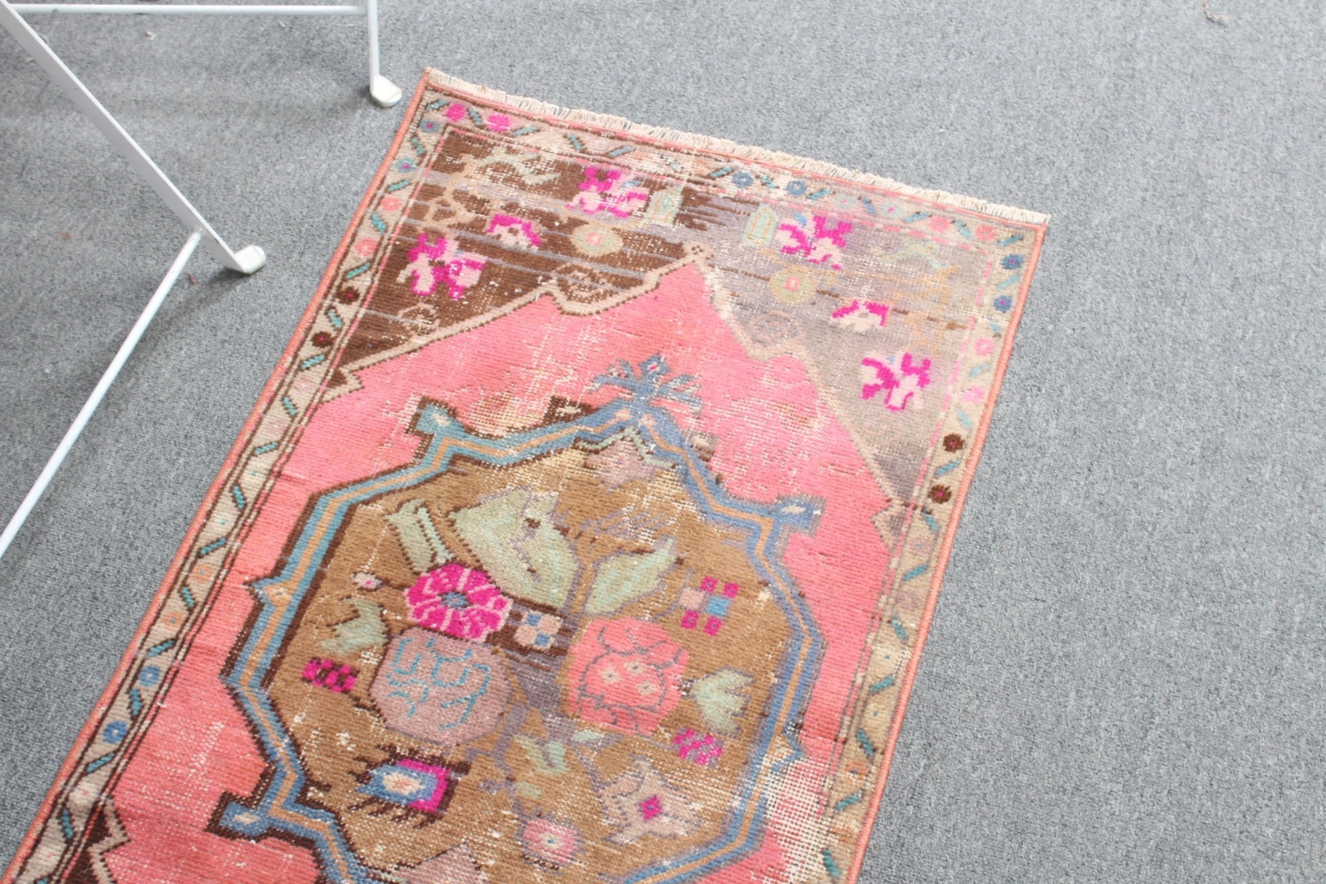 Vintage Rug, Pink Floor Rug, Bedroom Rug, Turkish Rug, Custom Rug, Bathroom Rug, 1.7x3.1 ft Small Rug, Wall Hanging Rug