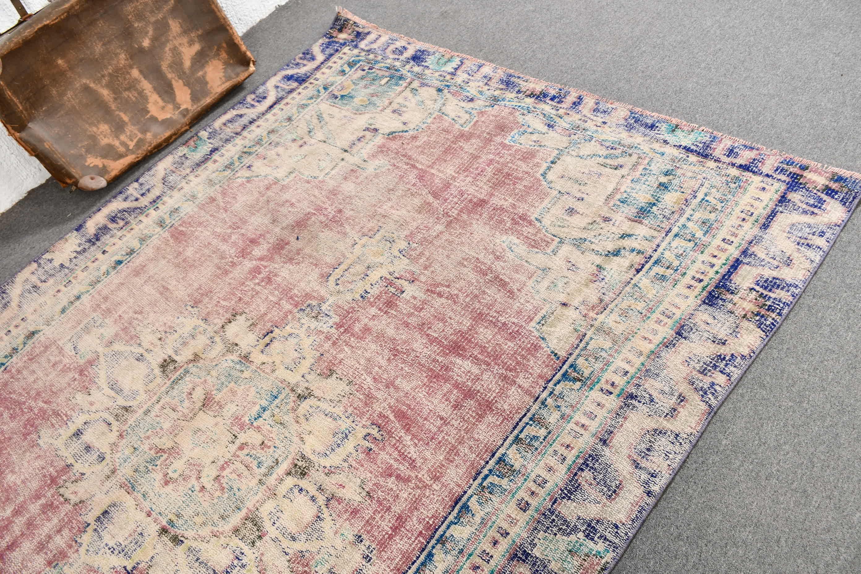 Salon Rug, Wool Rug, Rugs for Salon, Turkish Rug, Vintage Rug, 5.6x8.9 ft Large Rug, Bedroom Rug, Antique Rug, Purple Oriental Rugs