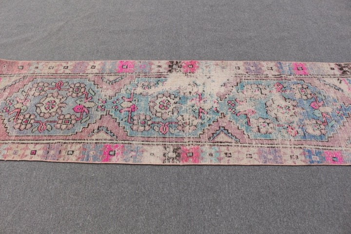 Moroccan Rug, Corridor Rug, 2.5x8 ft Runner Rug, Vintage Rug, Hallway Rug, Turkish Rug, Pink Bedroom Rugs, Anatolian Rug, Rugs for Stair