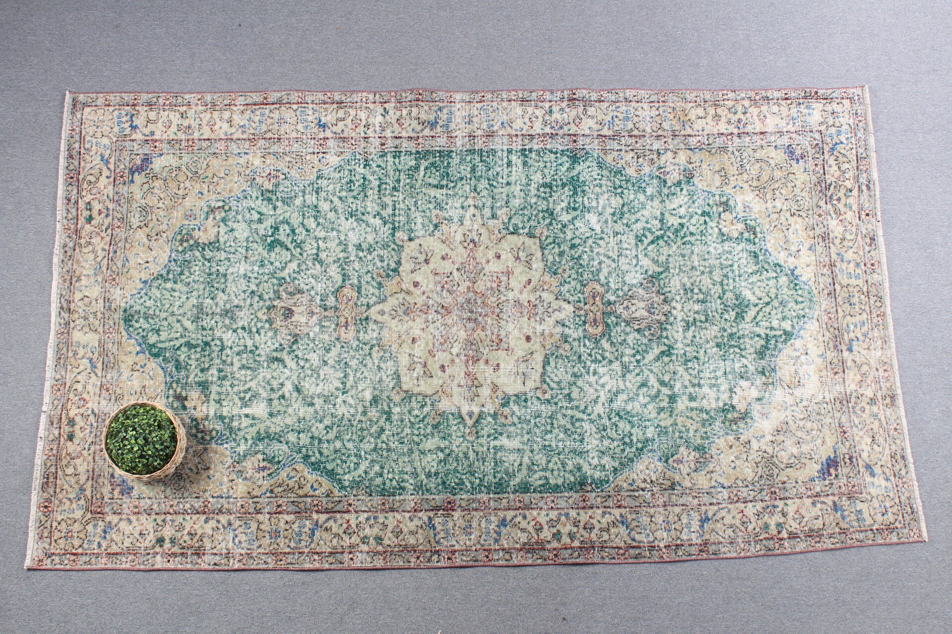 Vintage Rug, Green Kitchen Rug, Moroccan Rugs, 5.1x8.9 ft Large Rug, Living Room Rugs, Bedroom Rugs, Rugs for Bedroom, Turkish Rug