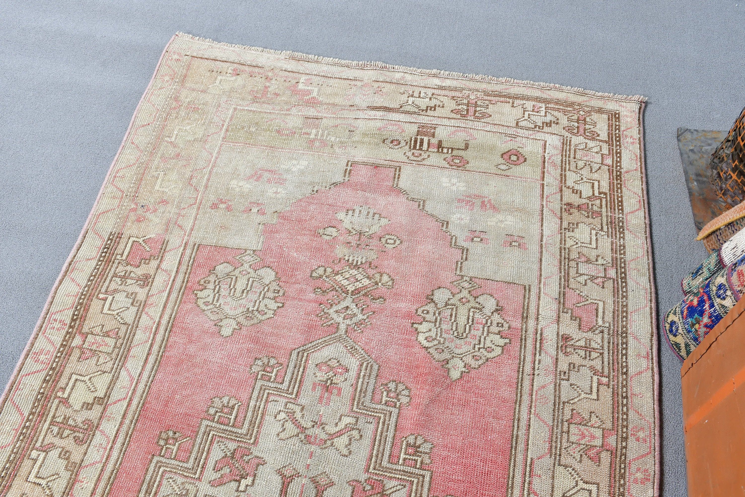 Vintage Decor Rug, Turkish Rug, Vintage Rugs, 3.8x8 ft Area Rug, Oriental Rug, Art Rugs, Rugs for Nursery, Beige Oriental Rug, Bedroom Rugs