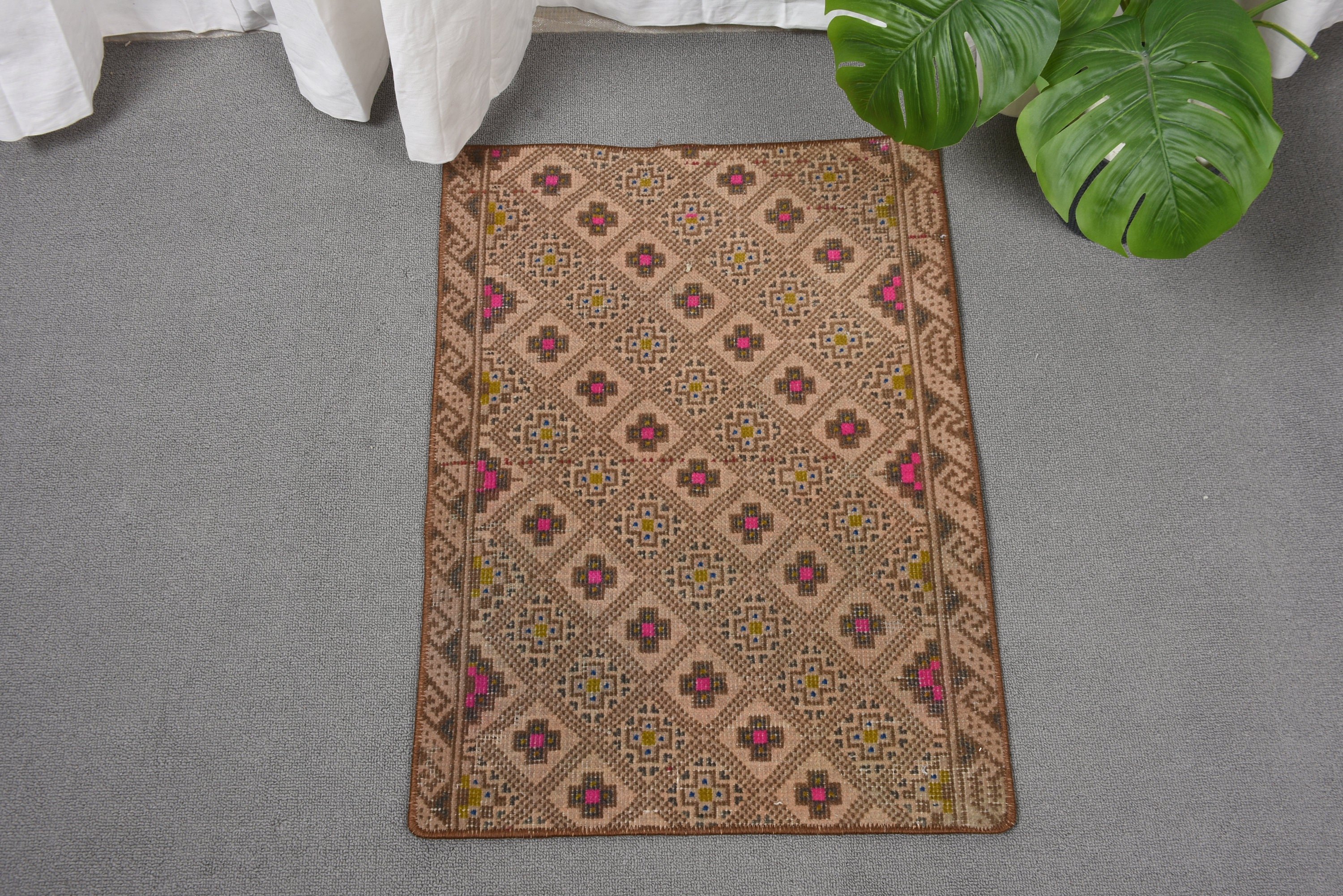 Small Area Rugs, Anatolian Rugs, Brown Luxury Rugs, Tribal Rug, 1.6x2.3 ft Small Rug, Small Boho Rugs, Floor Rugs, Turkish Rug, Vintage Rug